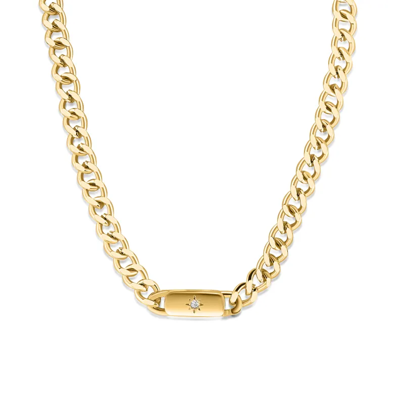 Starburst Cuban Link Necklace sold by Mazin Jewels