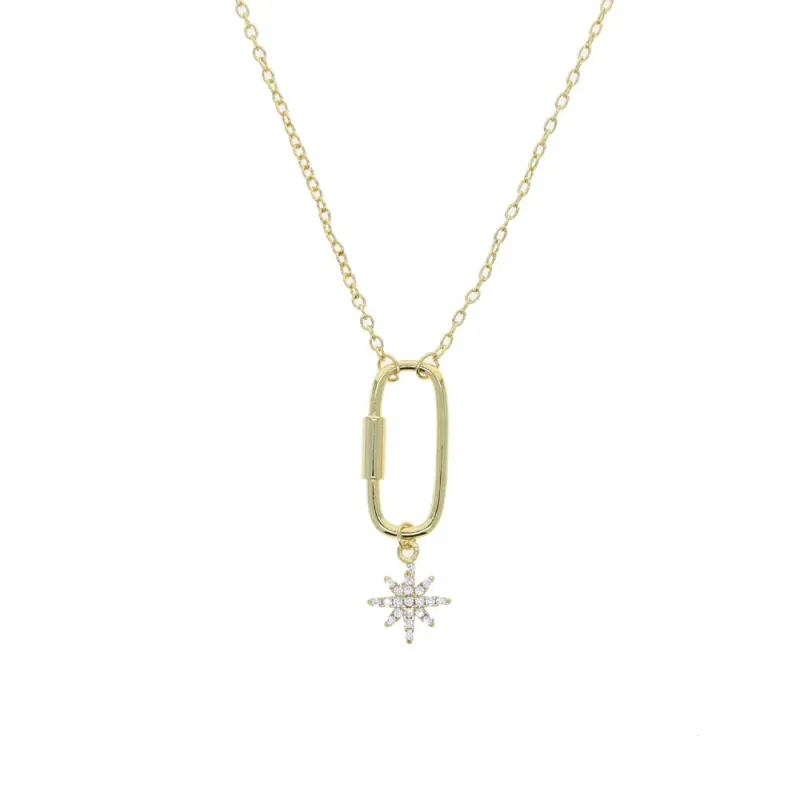 North Star Link Necklace sold by Mazin Jewels