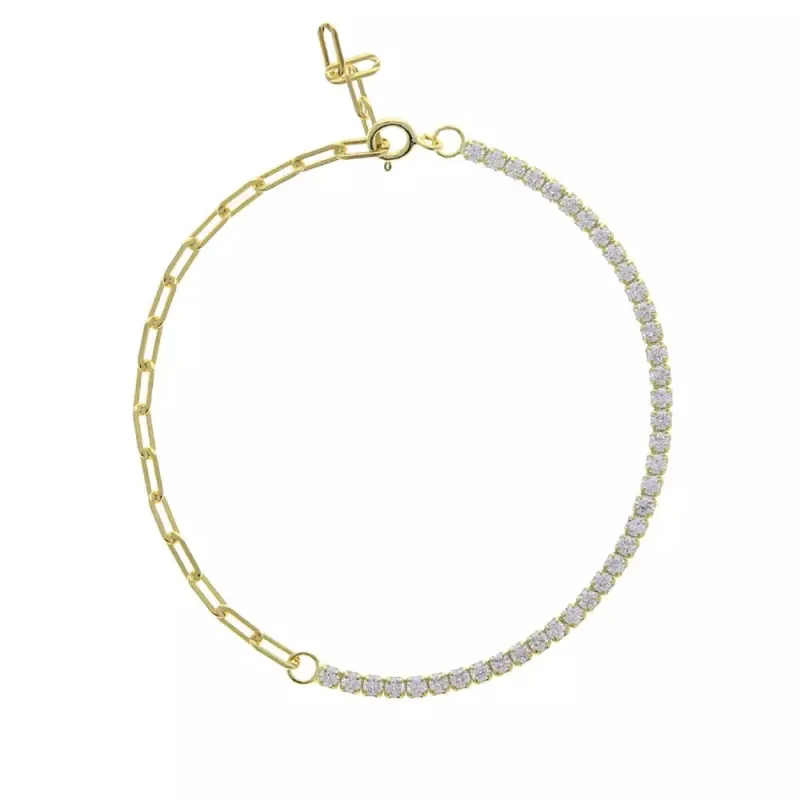 Multi Tennis Chain Bracelet- Gold sold by Mazin Jewels