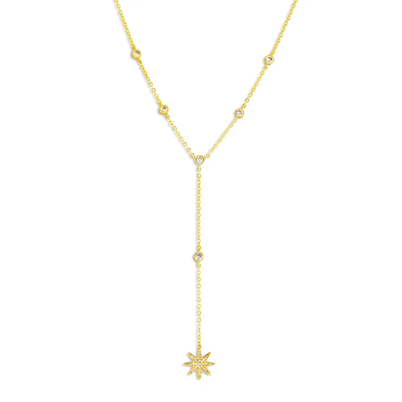 Starburst Lariat Necklace sold by Mazin Jewels