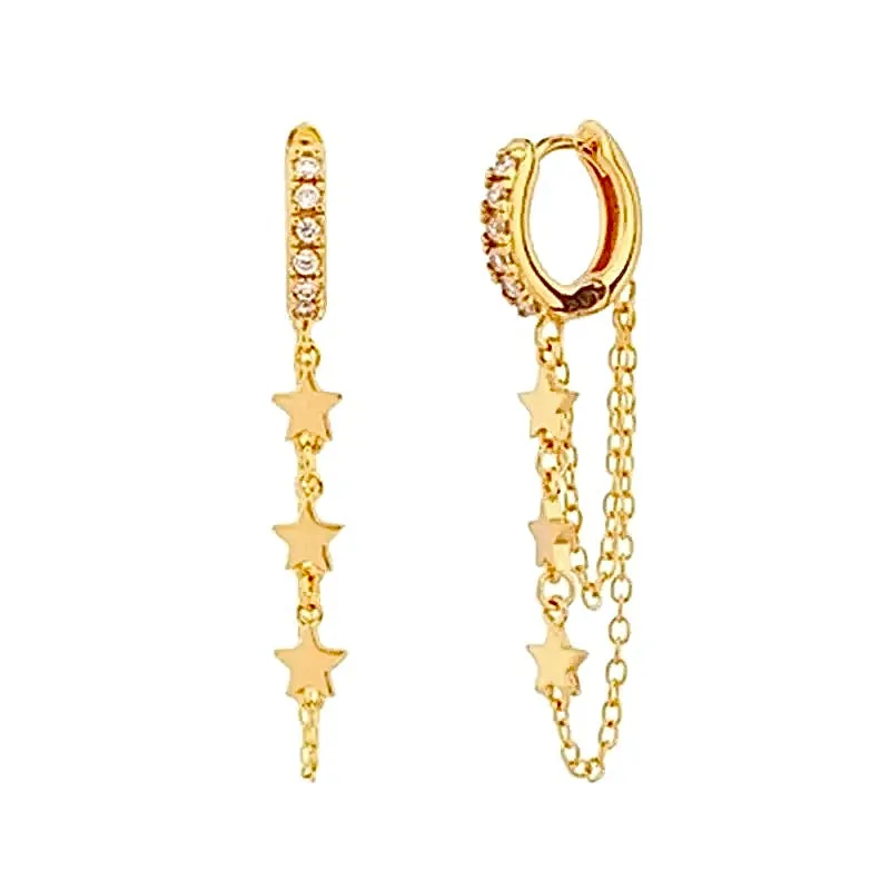 Star Chain Earrings sold by Mazin Jewels