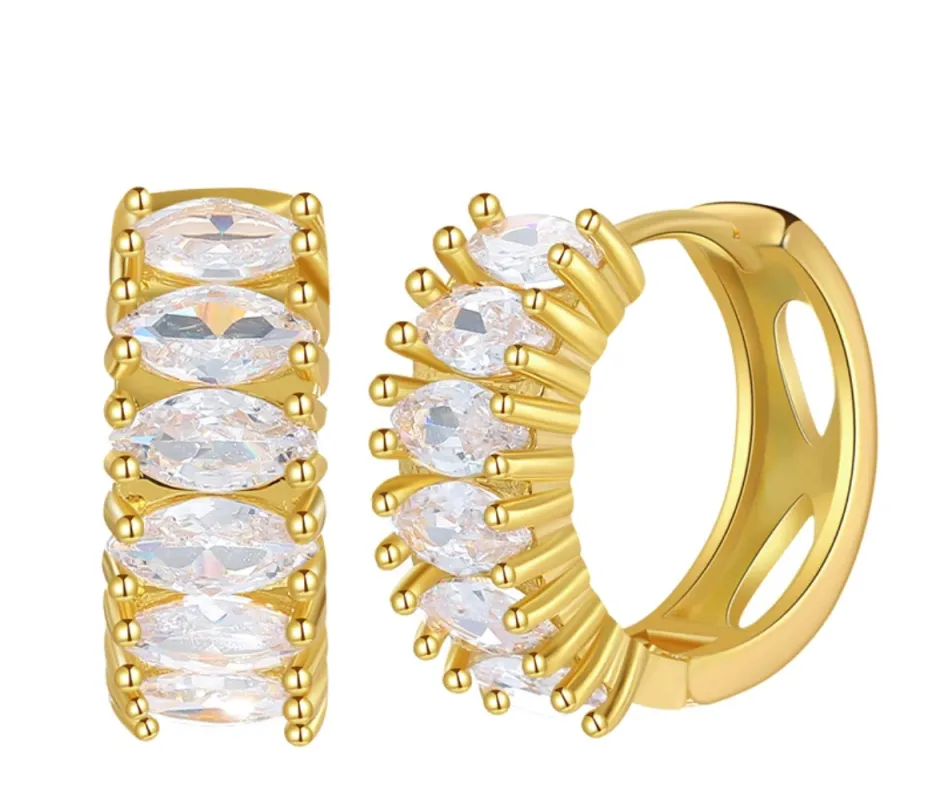 Chunky Baguette Hoops sold by Mazin Jewels