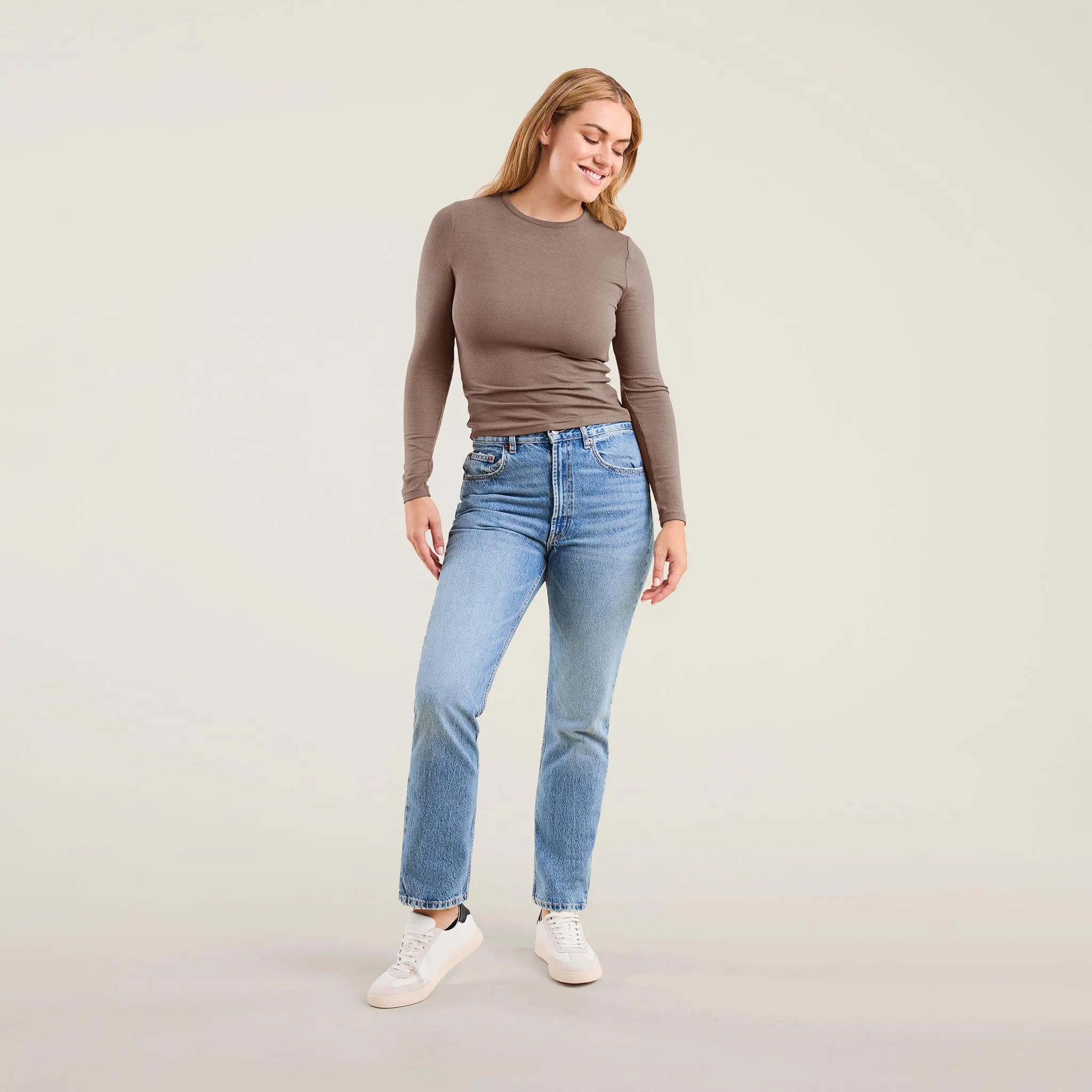 Slinky Rib Long Sleeve Shirt | Mocha sold by nuuds product image thumbnail 2