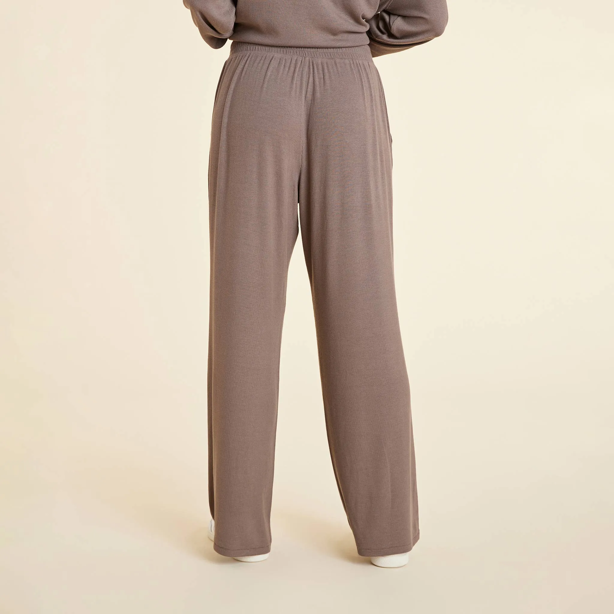 Slinky Rib Wide Leg Pant | Mocha sold by nuuds product image thumbnail 4