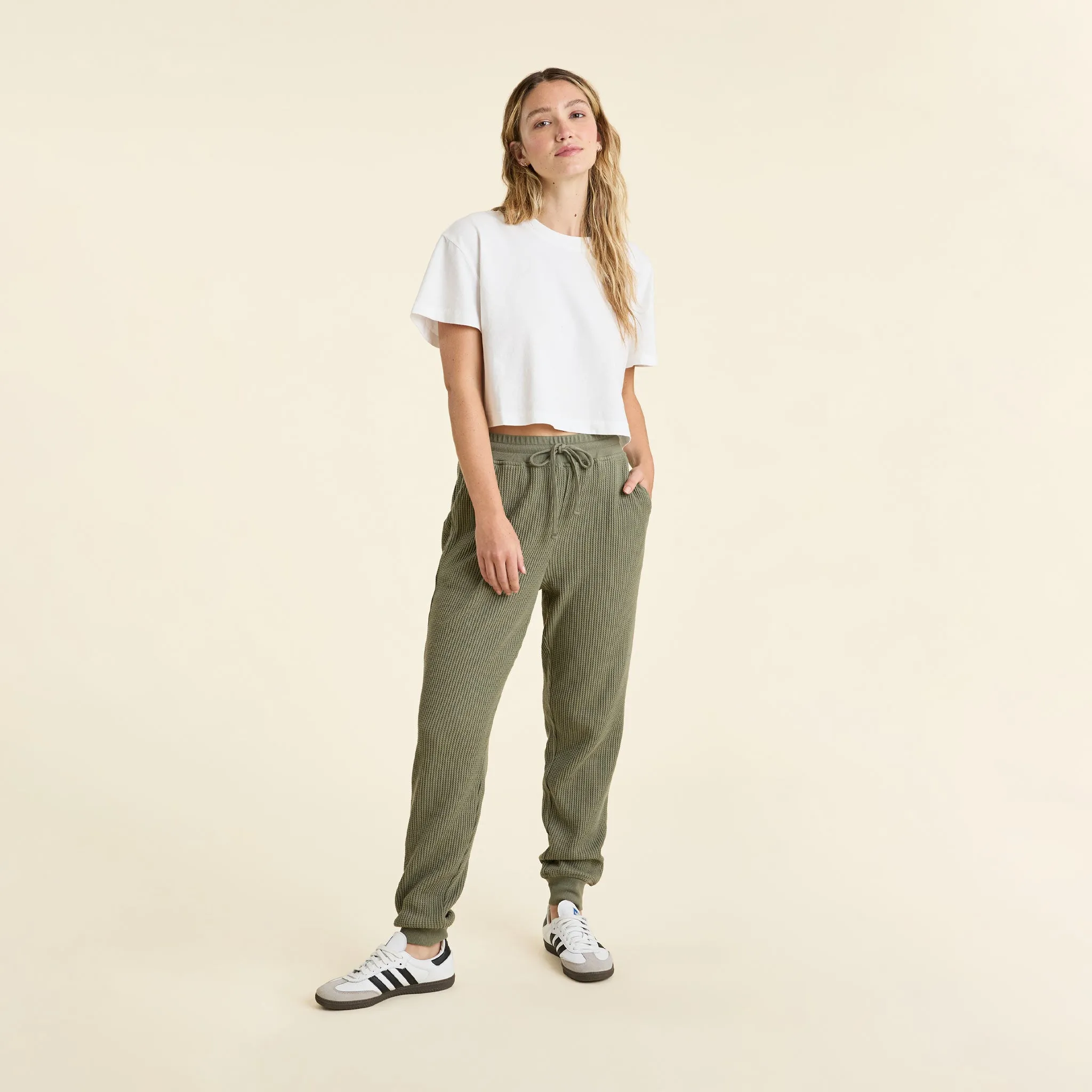 Waffle Jogger | Olive sold by nuuds product image thumbnail 2