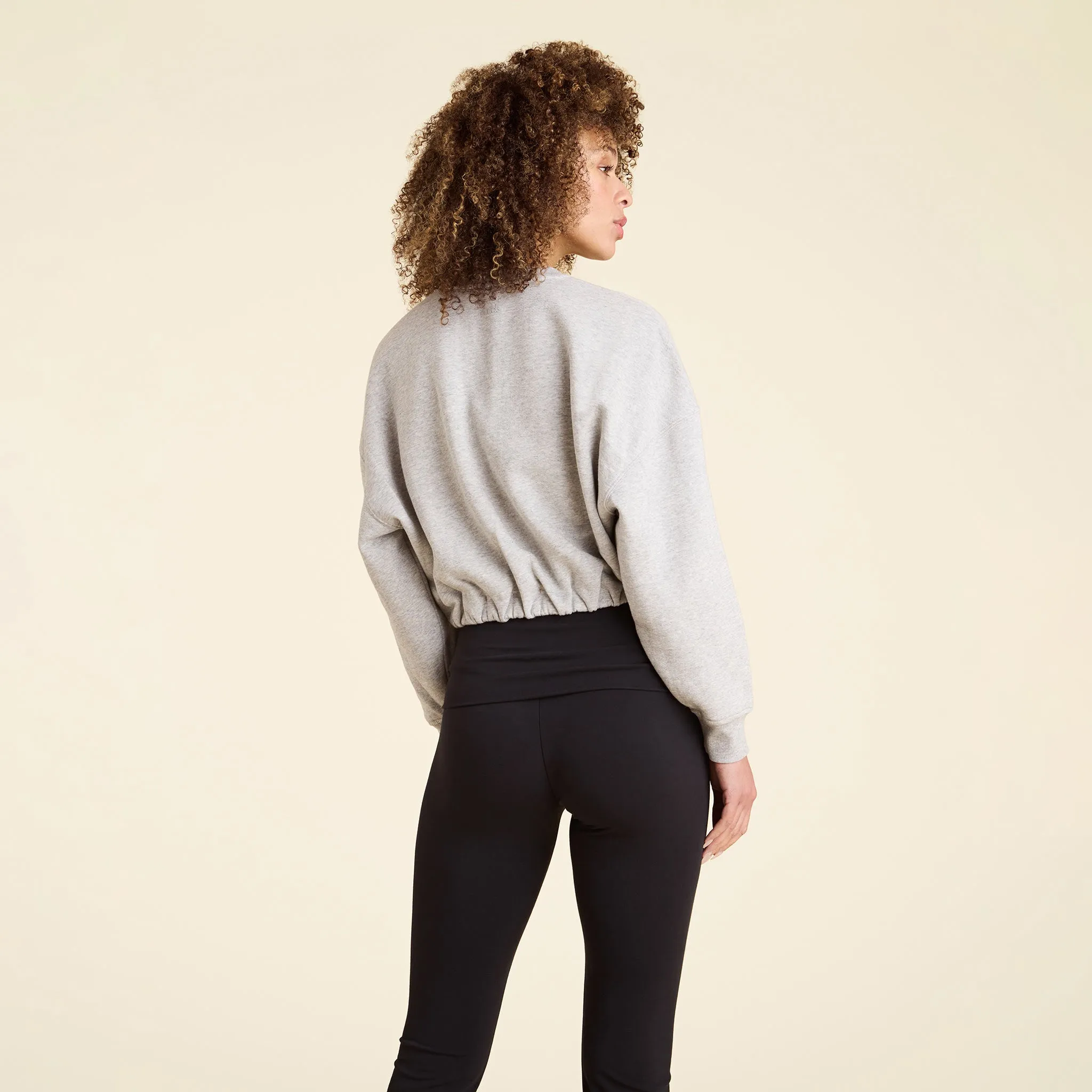 Vintage Fleece Cinch Waist Sweatshirt | Heather Grey sold by nuuds product image thumbnail 4