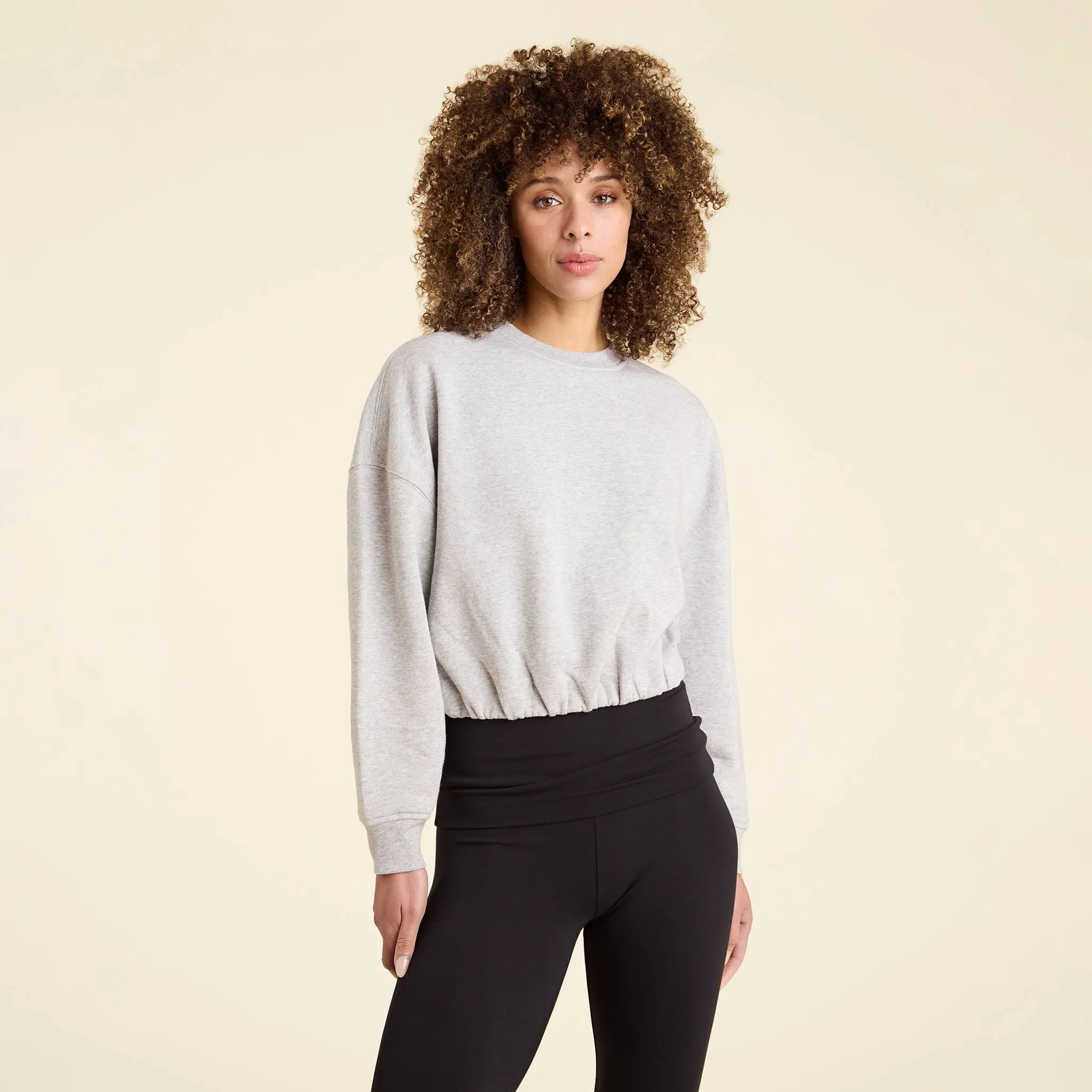 Vintage Fleece Cinch Waist Sweatshirt | Heather Grey sold by nuuds
