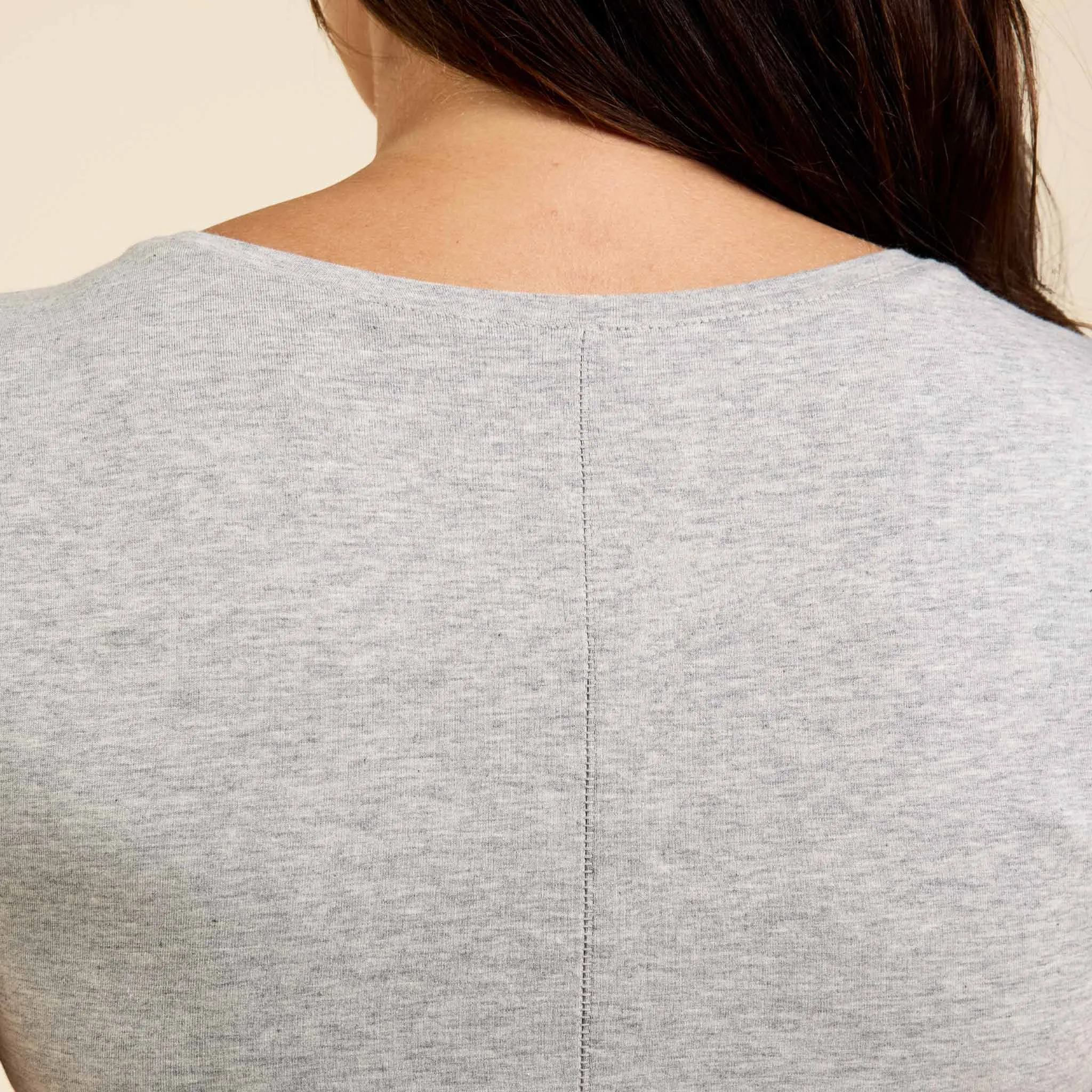 Cotton Stretch Classic Crewneck Tee | Heather Grey sold by nuuds product image thumbnail 5
