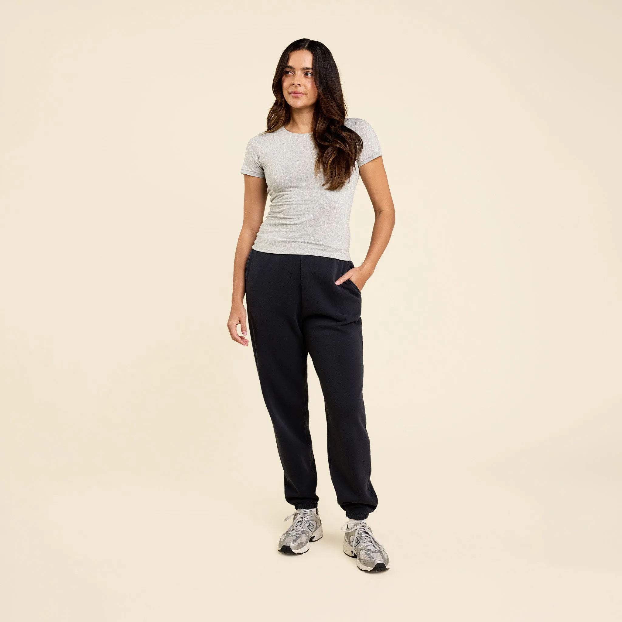 Cotton Stretch Classic Crewneck Tee | Heather Grey sold by nuuds product image thumbnail 2