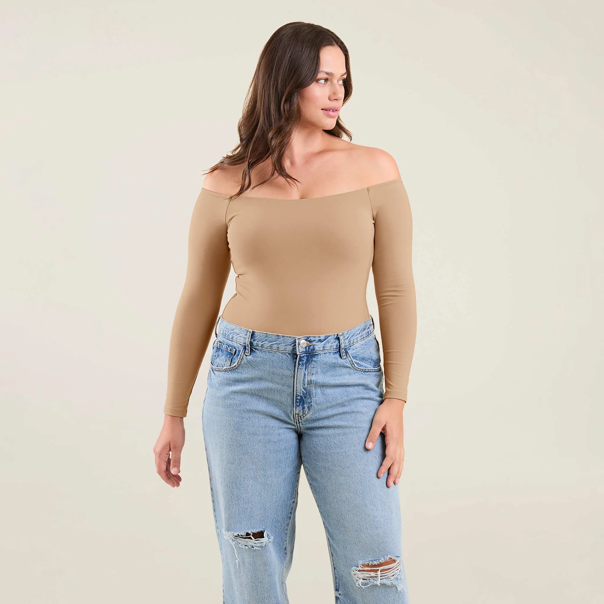 Off The Shoulder Bodysuit | Oat sold by nuuds