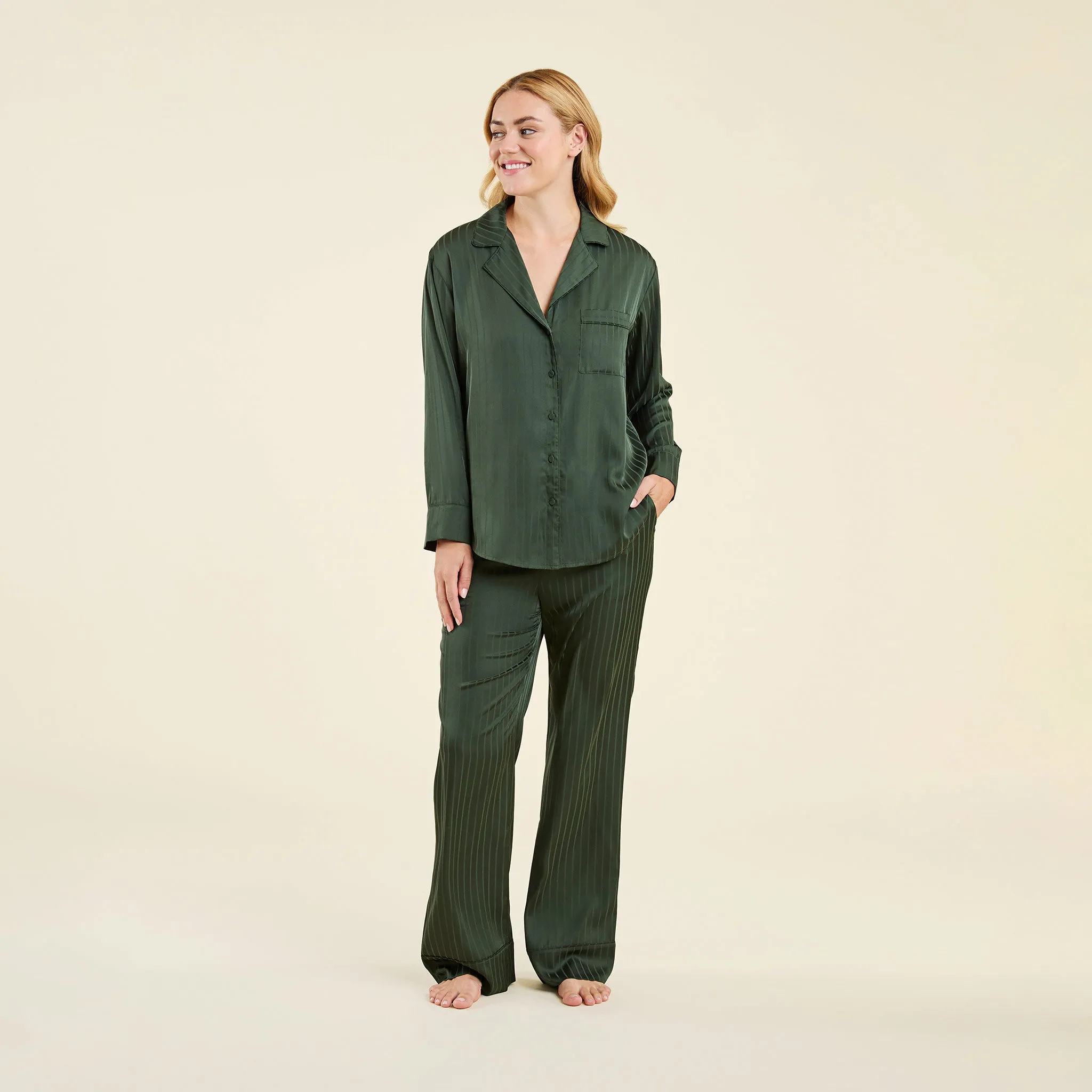 Satin Pajama Set | Evergreen sold by nuuds product image thumbnail 2