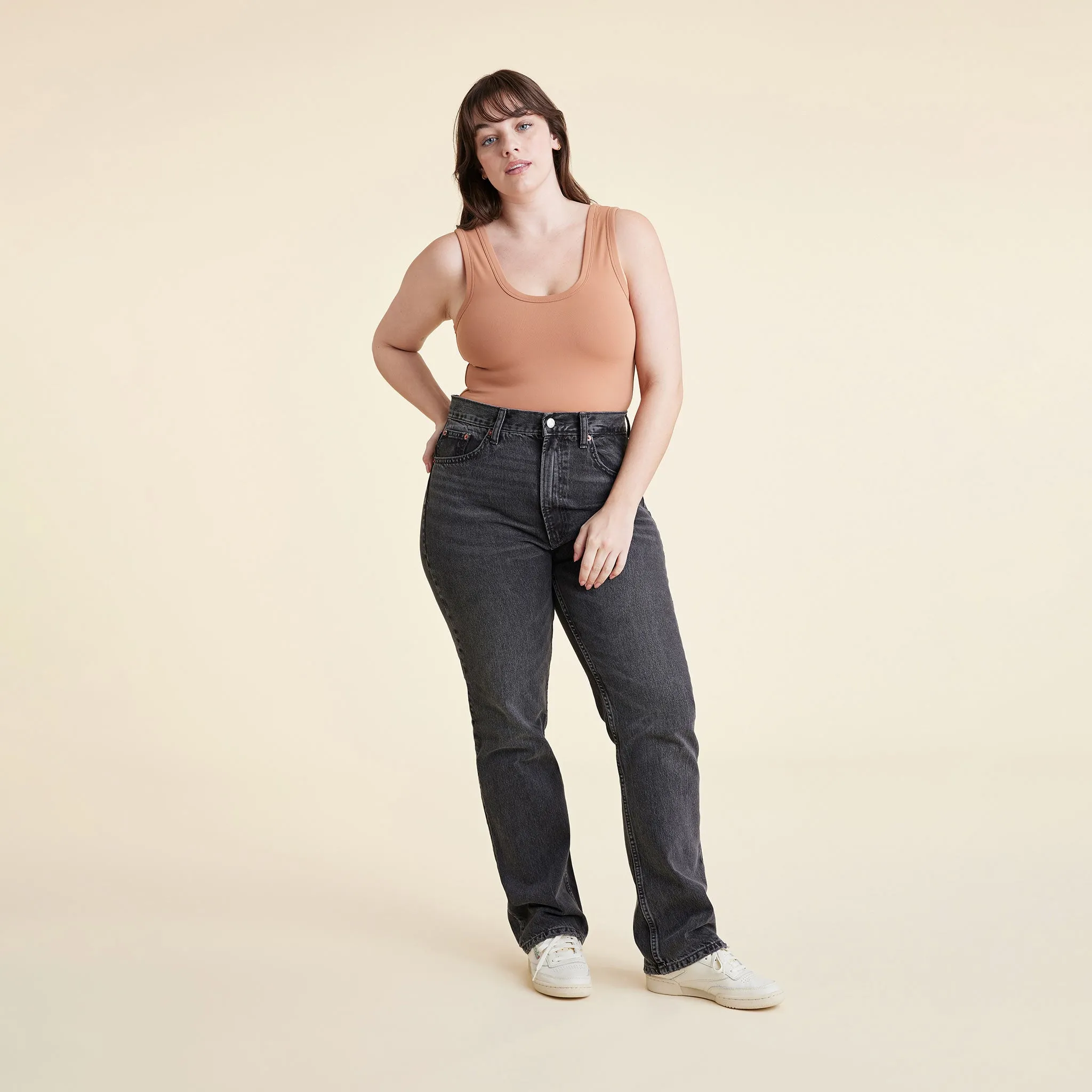 Seamless Scoop Tank Bodysuit | Clay sold by nuuds product image thumbnail 2