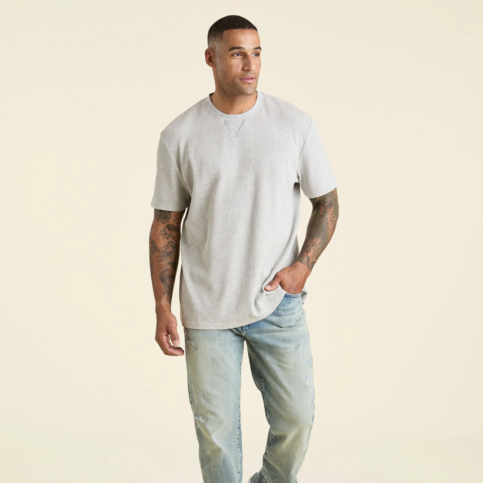 Waffle T-Shirt | Heather Grey sold by nuuds product image thumbnail 2