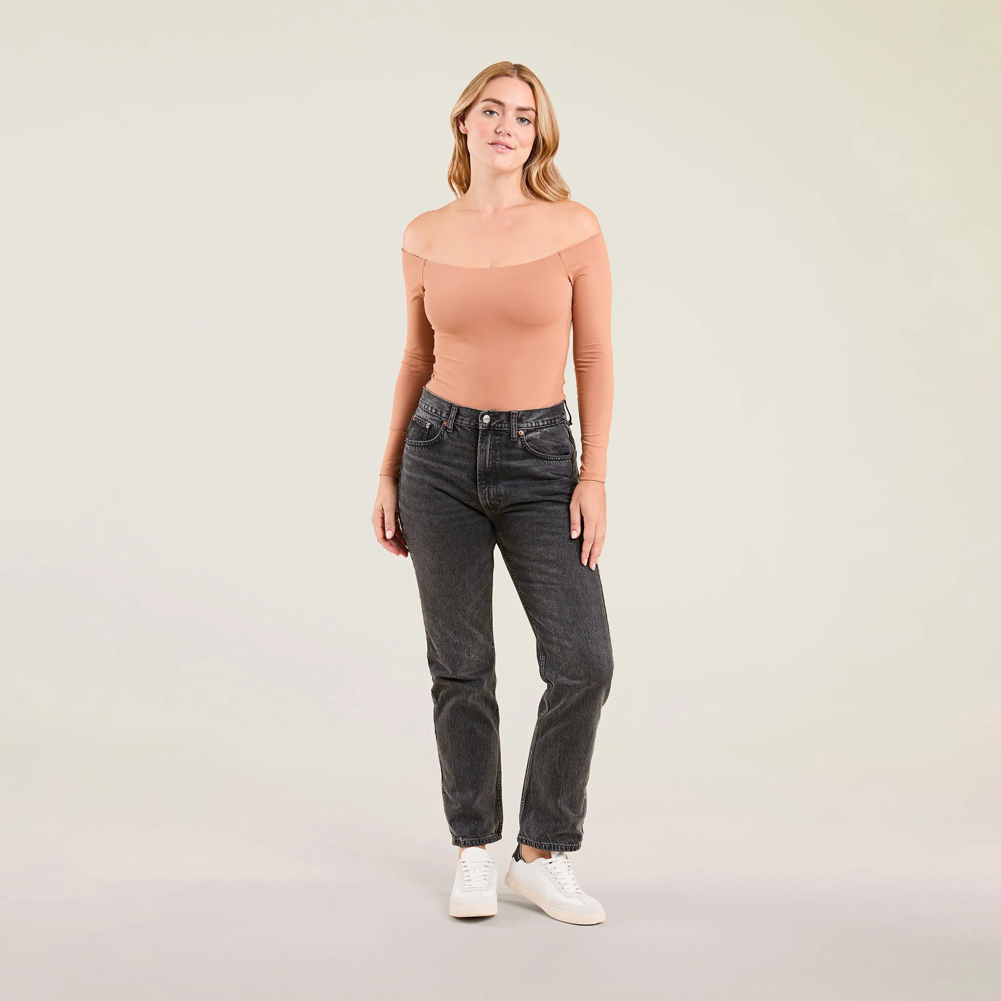 Off The Shoulder Bodysuit | Clay sold by nuuds product image thumbnail 2