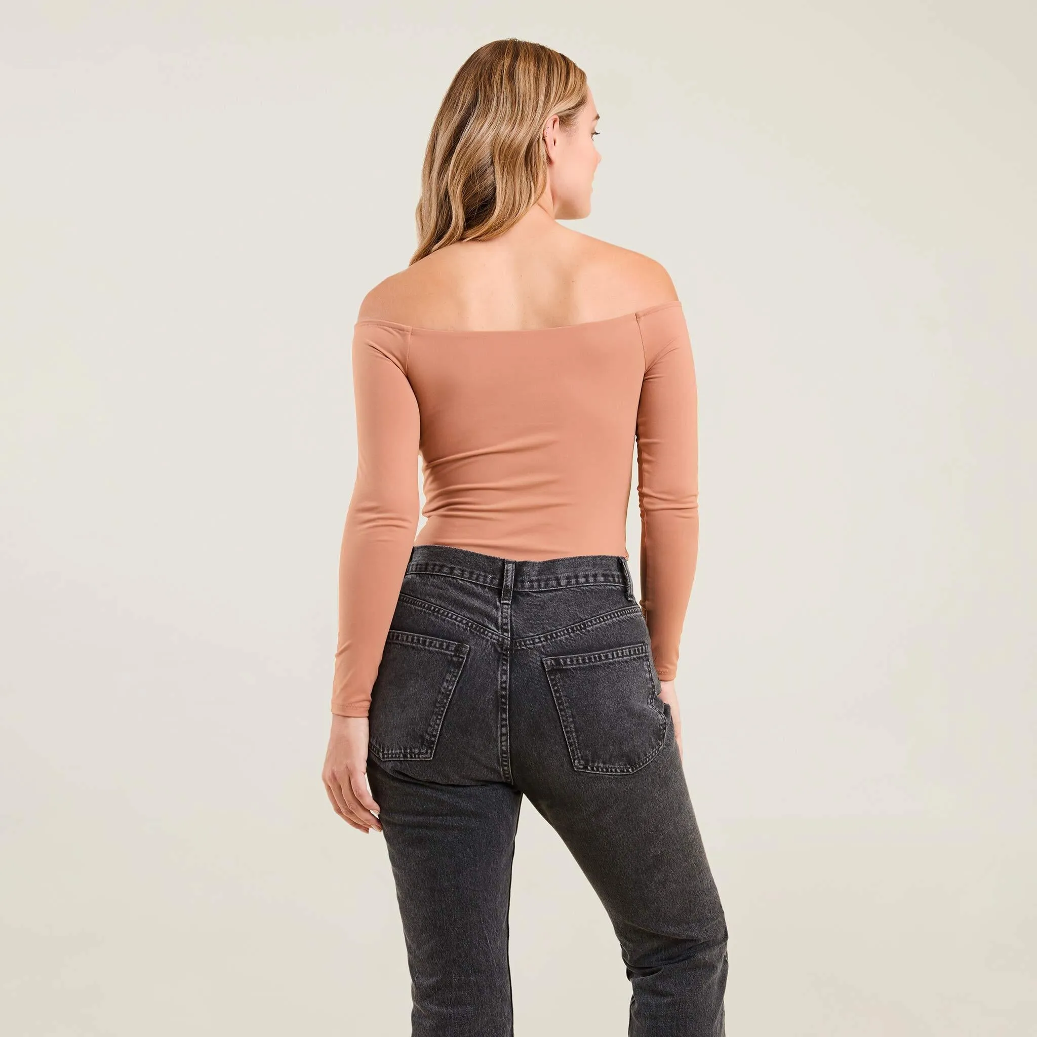 Off The Shoulder Bodysuit | Clay sold by nuuds product image thumbnail 4