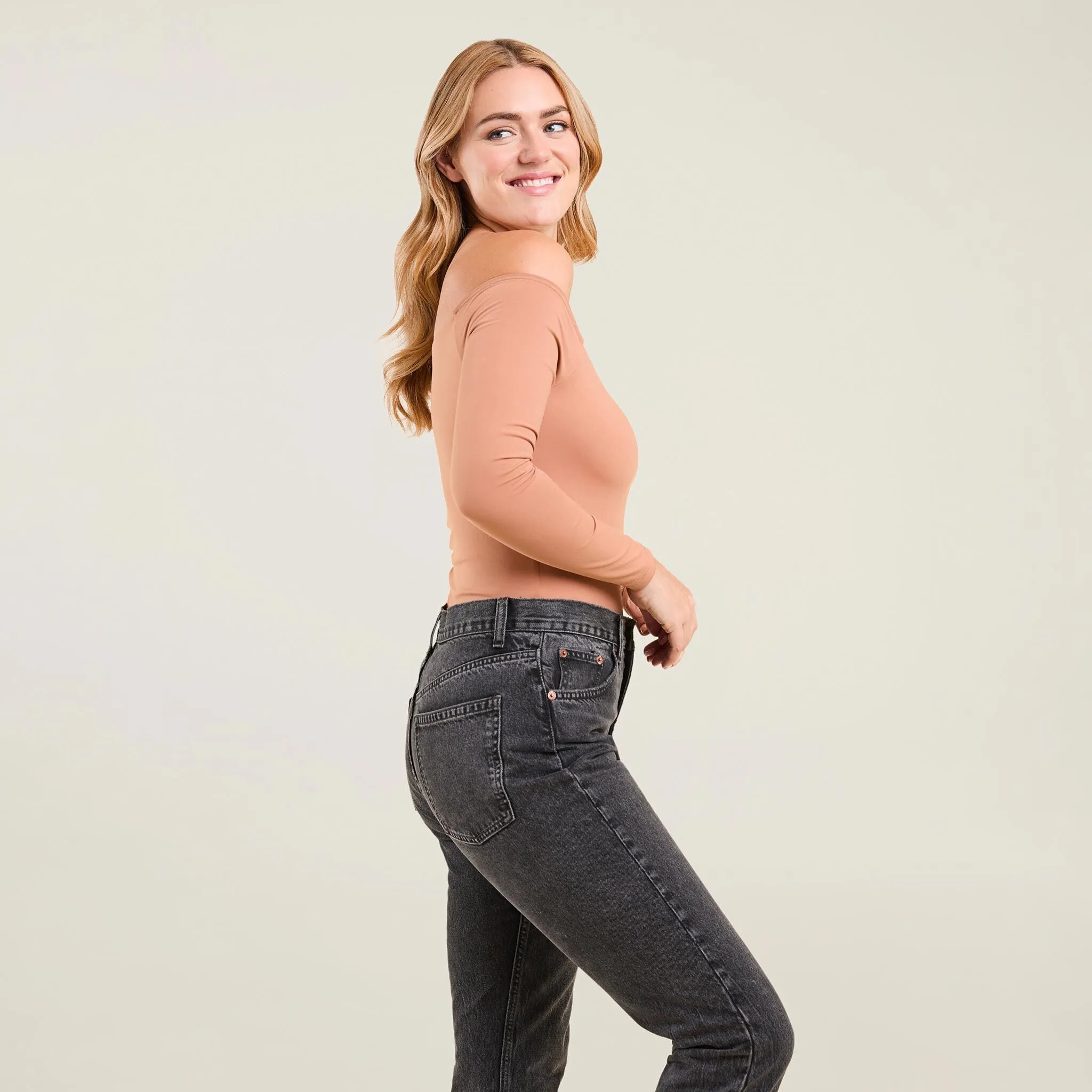 Off The Shoulder Bodysuit | Clay sold by nuuds product image thumbnail 3