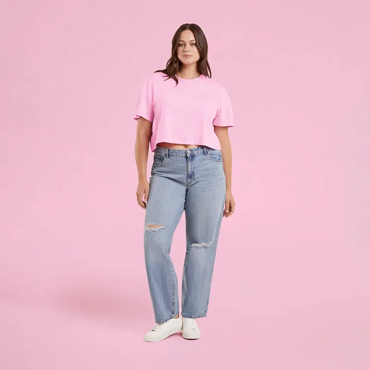 Vintage Cotton Cropped Tee | Bubblegum Pink sold by nuuds product image thumbnail 2