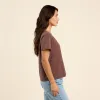Vintage Cotton V-Neck Everyday T-Shirt | Coffee sold by nuuds