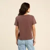 Vintage Cotton V-Neck Everyday T-Shirt | Coffee sold by nuuds