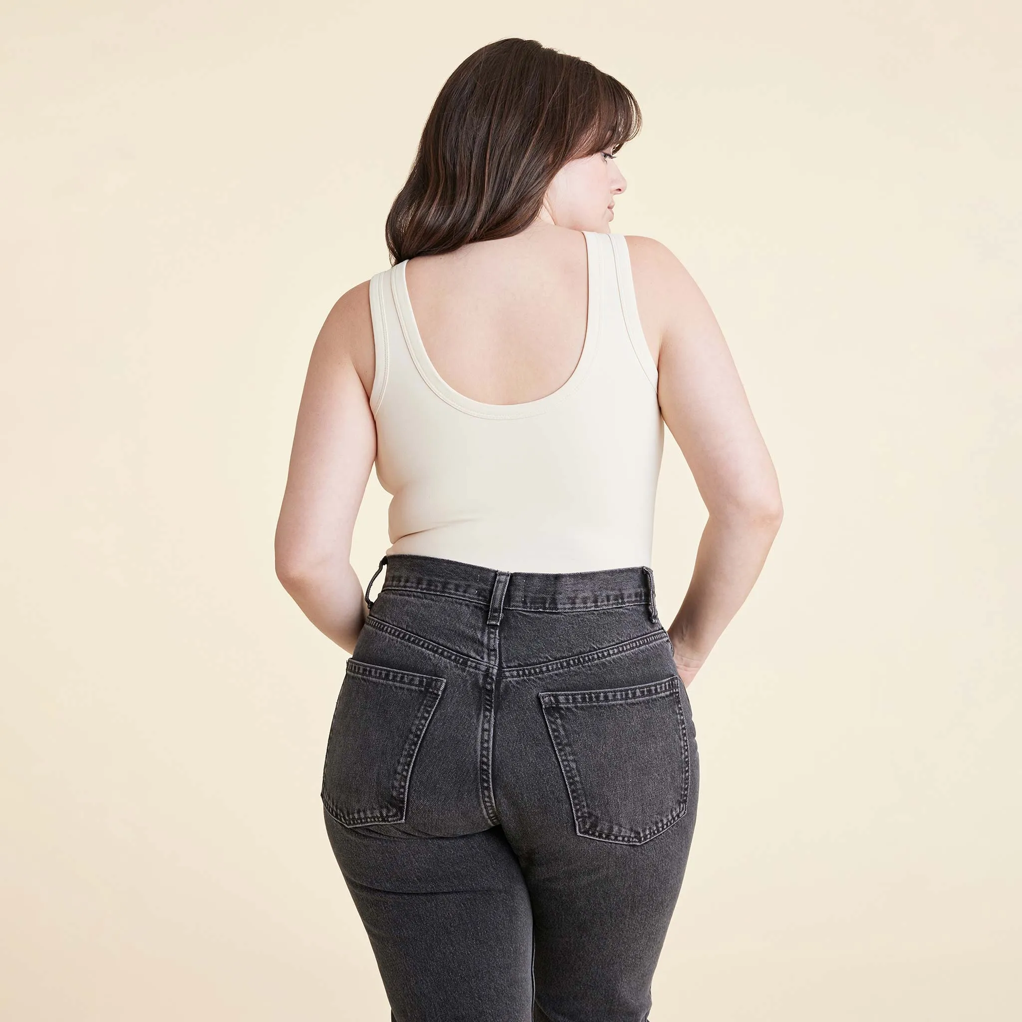 Seamless Scoop Tank Bodysuit | Bone sold by nuuds product image thumbnail 4