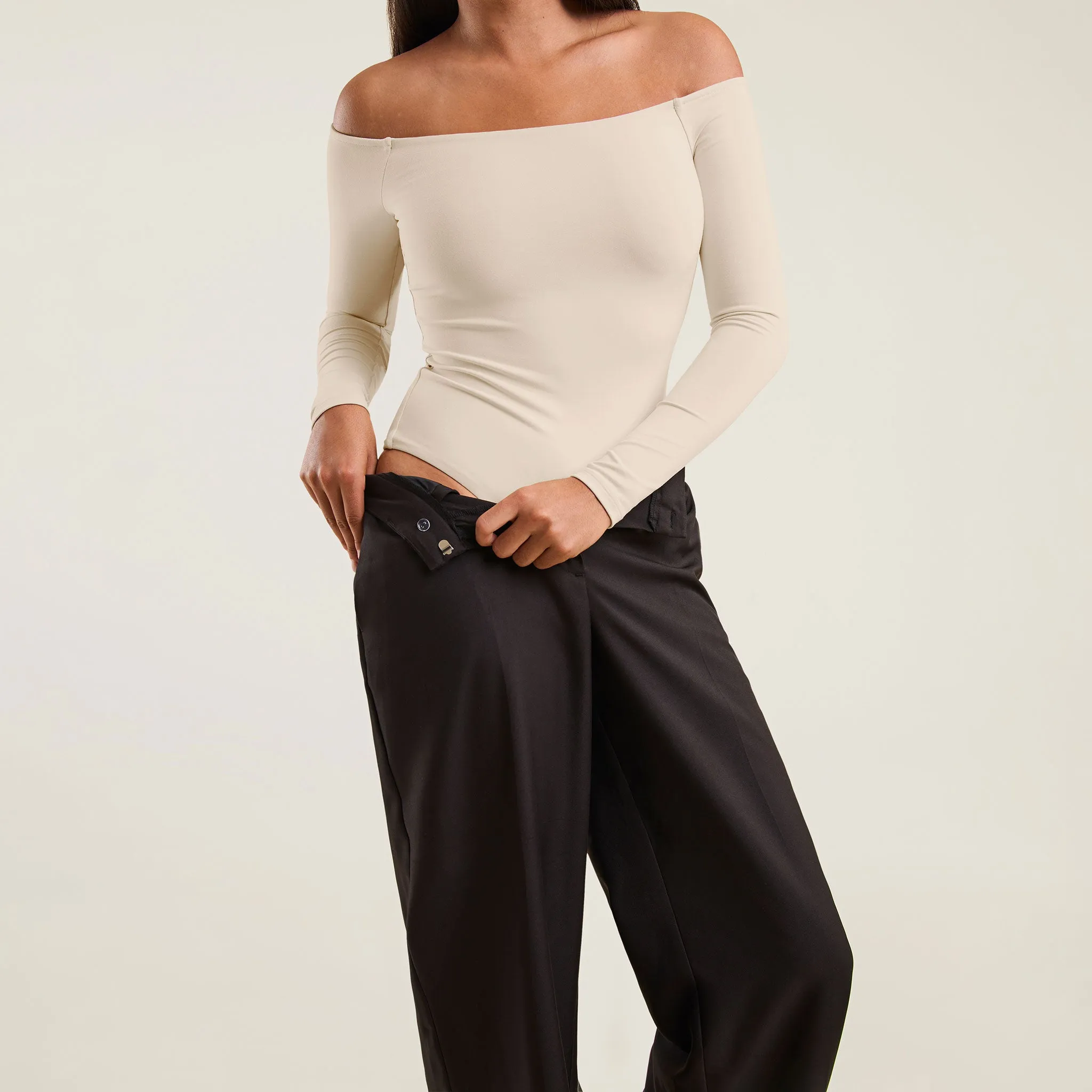 Off The Shoulder Bodysuit | Bone sold by nuuds product image thumbnail 5