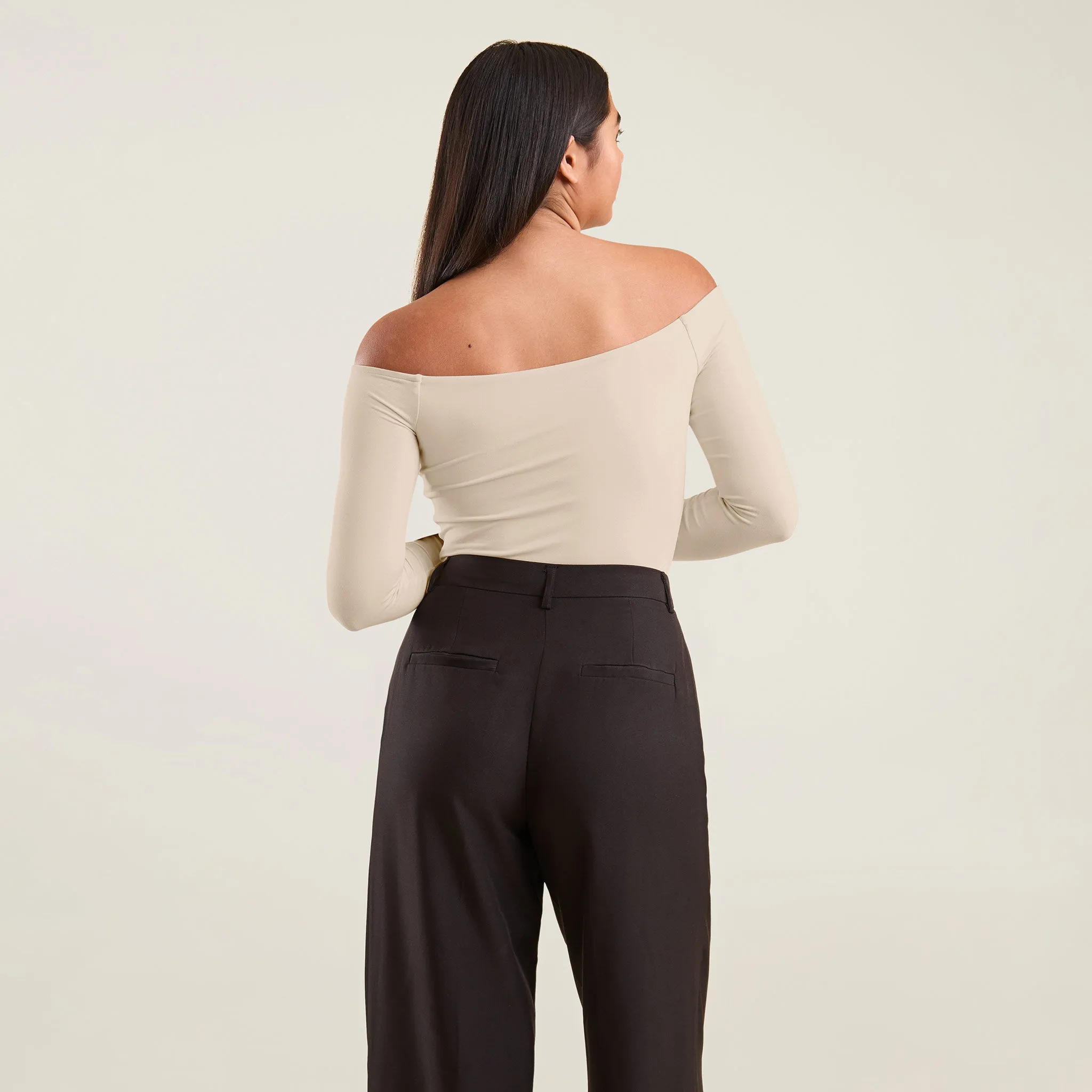 Off The Shoulder Bodysuit | Bone sold by nuuds product image thumbnail 4