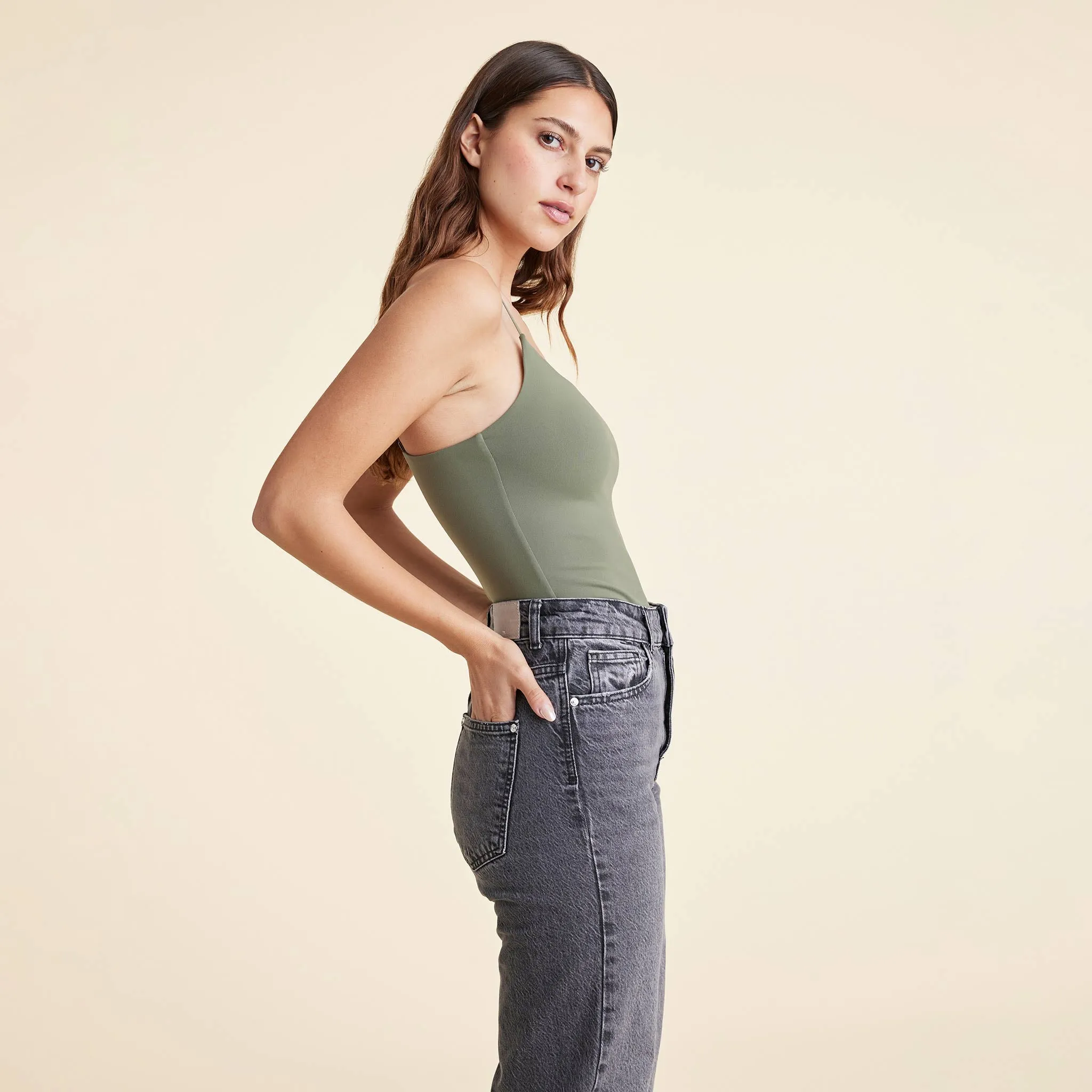 Cami Bodysuit | Olive sold by nuuds product image thumbnail 3