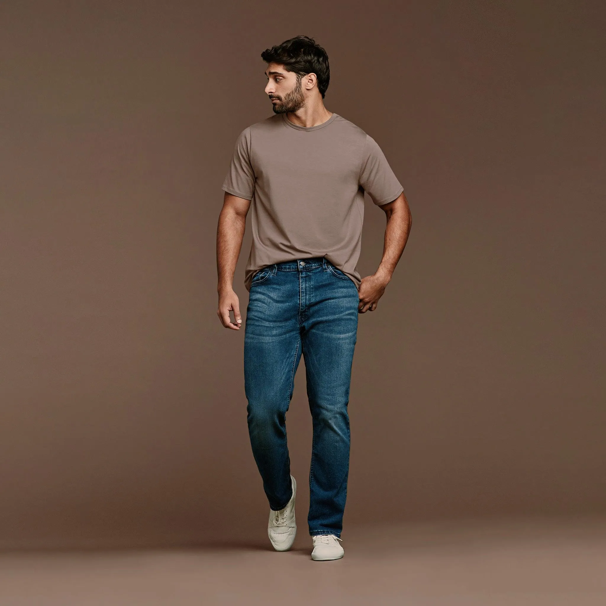 Short Sleeve Curved Hem T-Shirt | Mocha sold by nuuds product image thumbnail 2