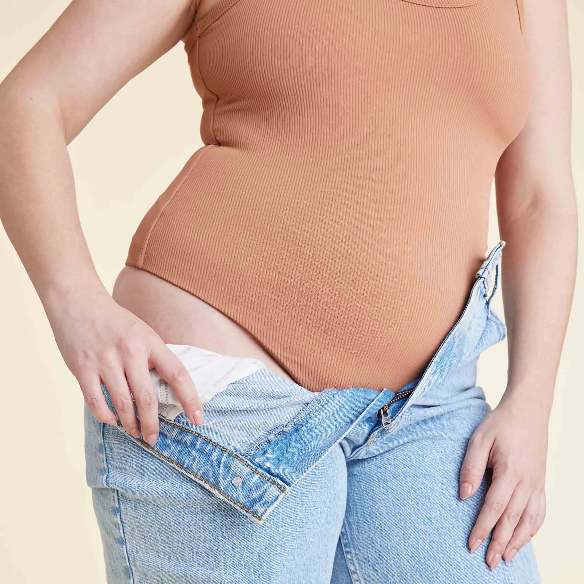 Ribbed Scoop Tank Bodysuit | Clay sold by nuuds product image thumbnail 5