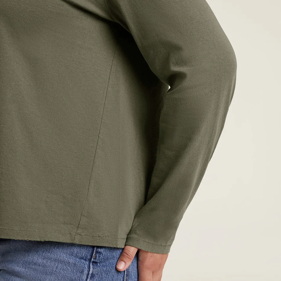 Vintage Cotton Long Sleeve Everyday T-Shirt | Olive sold by nuuds product image thumbnail 5