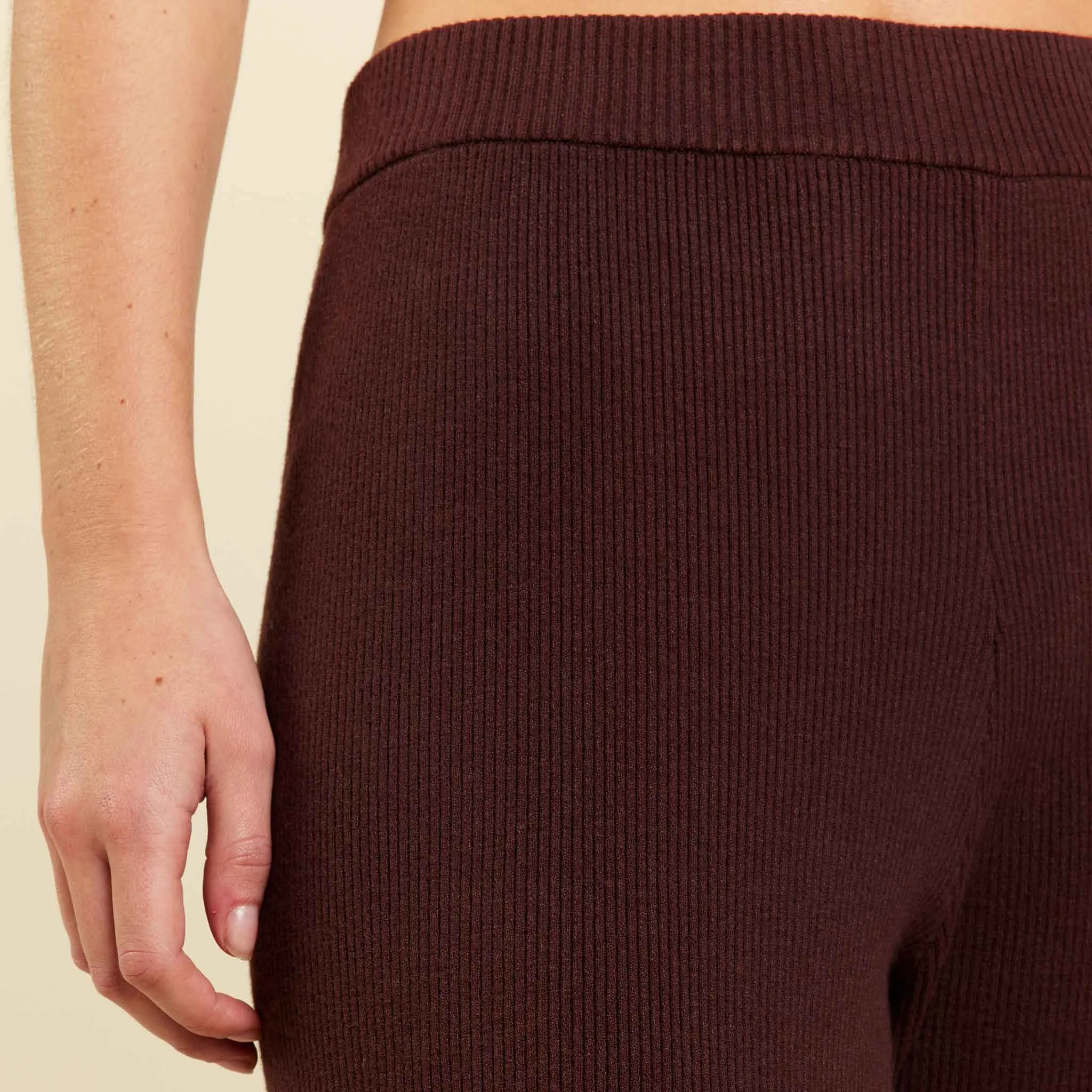 Ribbed Sweater Wide Leg Pant | Coffee sold by nuuds product image thumbnail 5