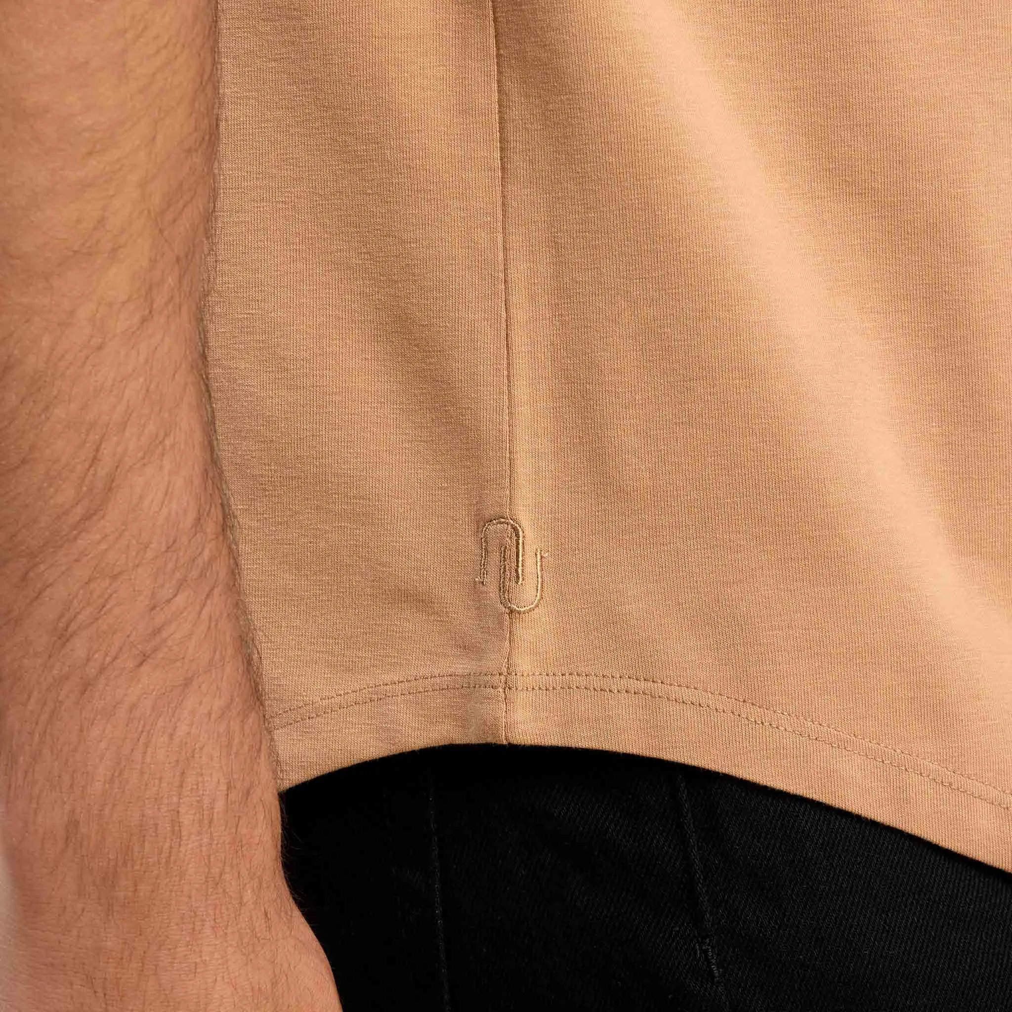 Short Sleeve Curved Hem T-Shirt | Cinnamon sold by nuuds product image thumbnail 5