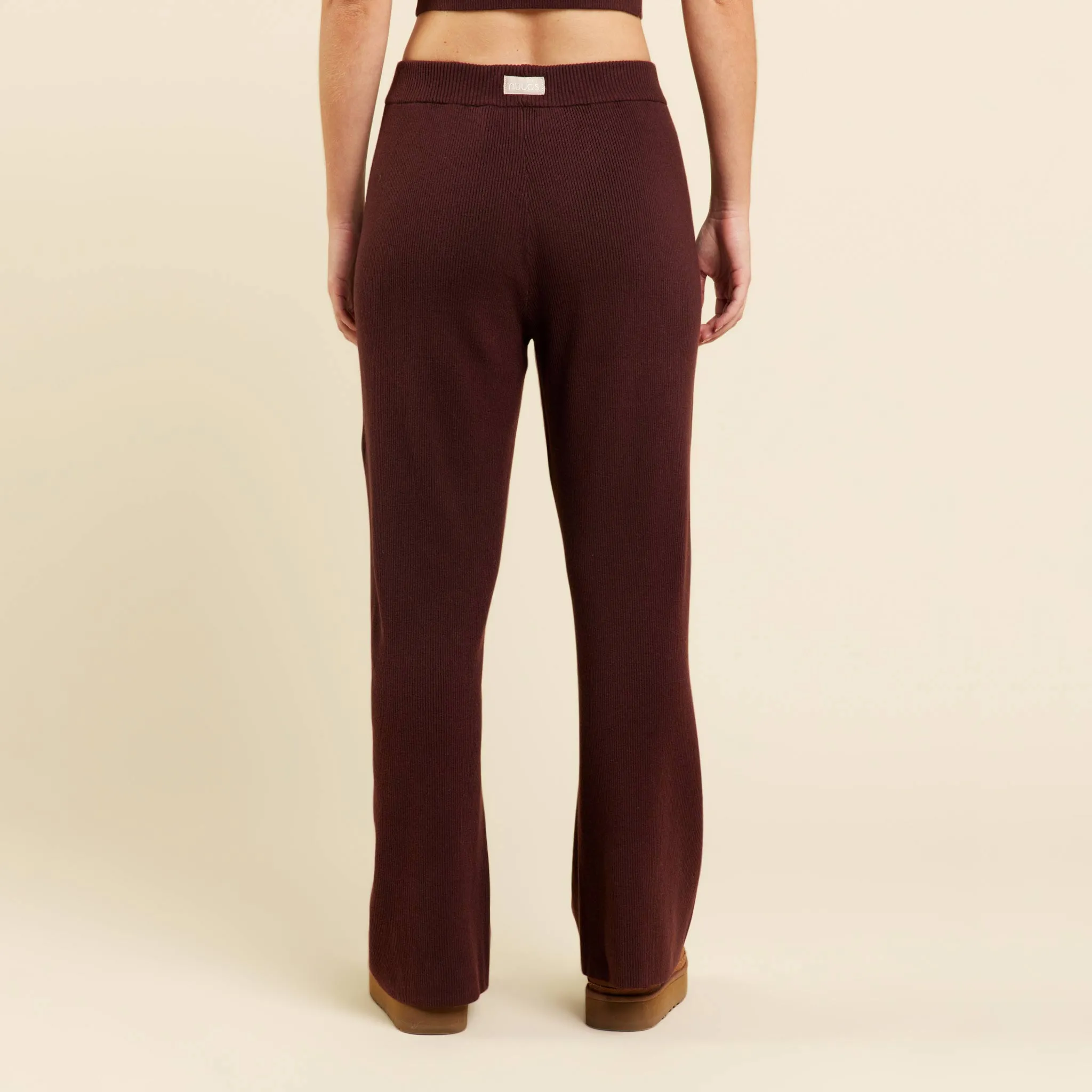 Ribbed Sweater Wide Leg Pant | Coffee sold by nuuds product image thumbnail 4