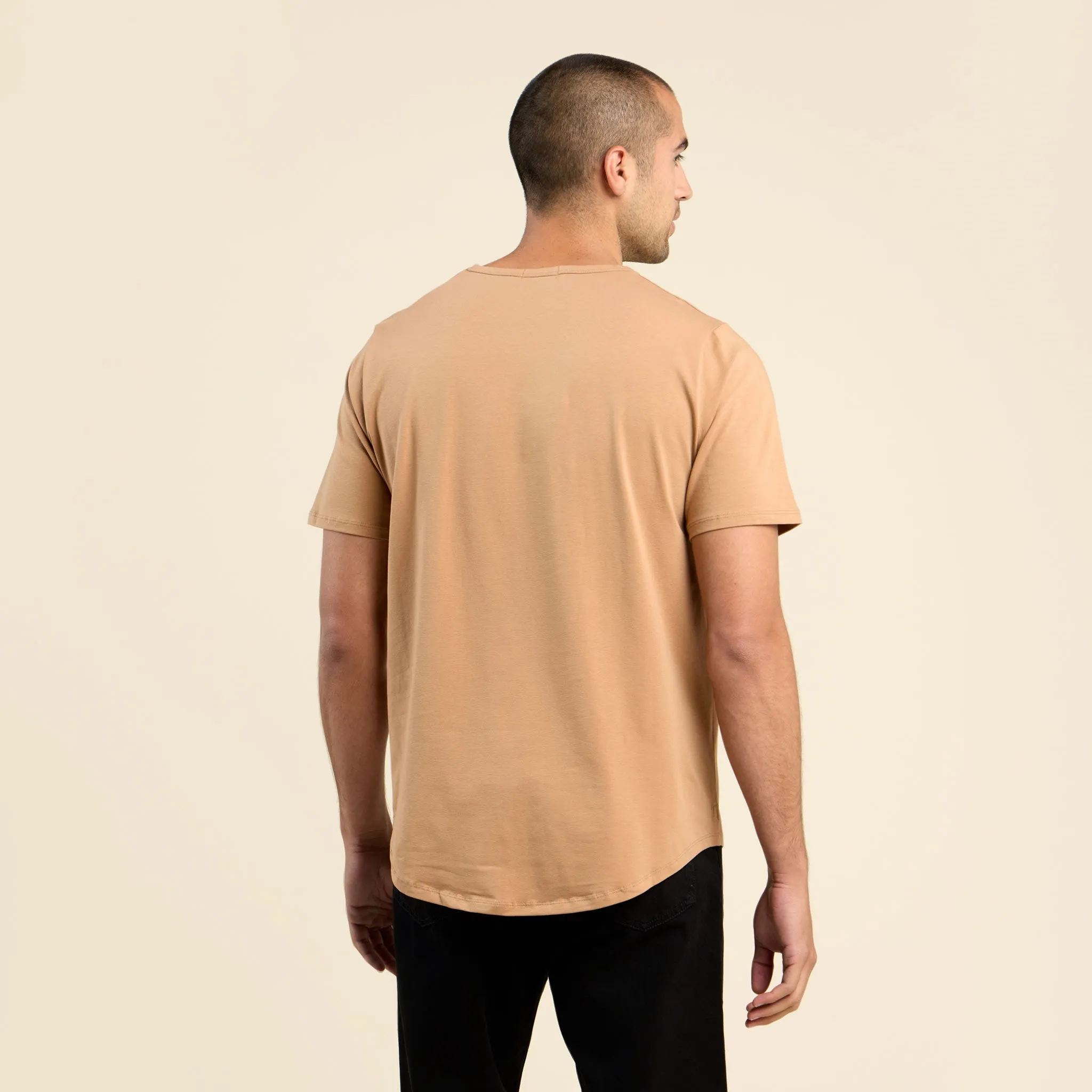 Short Sleeve Curved Hem T-Shirt | Cinnamon sold by nuuds product image thumbnail 4