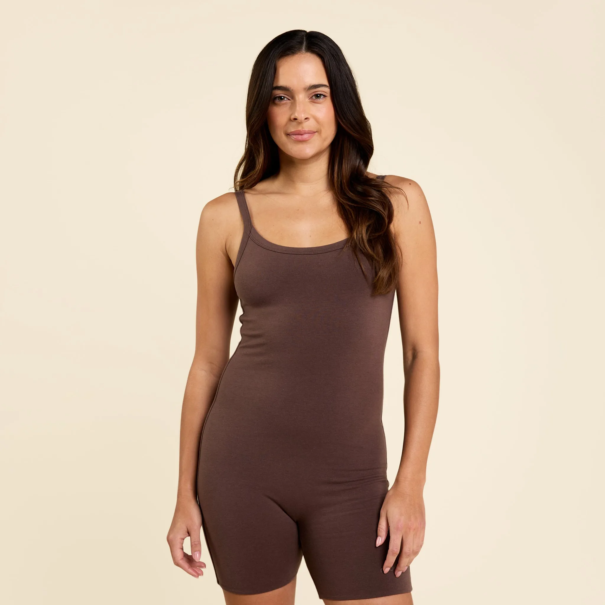 Cotton Stretch The Romper | Coffee sold by nuuds