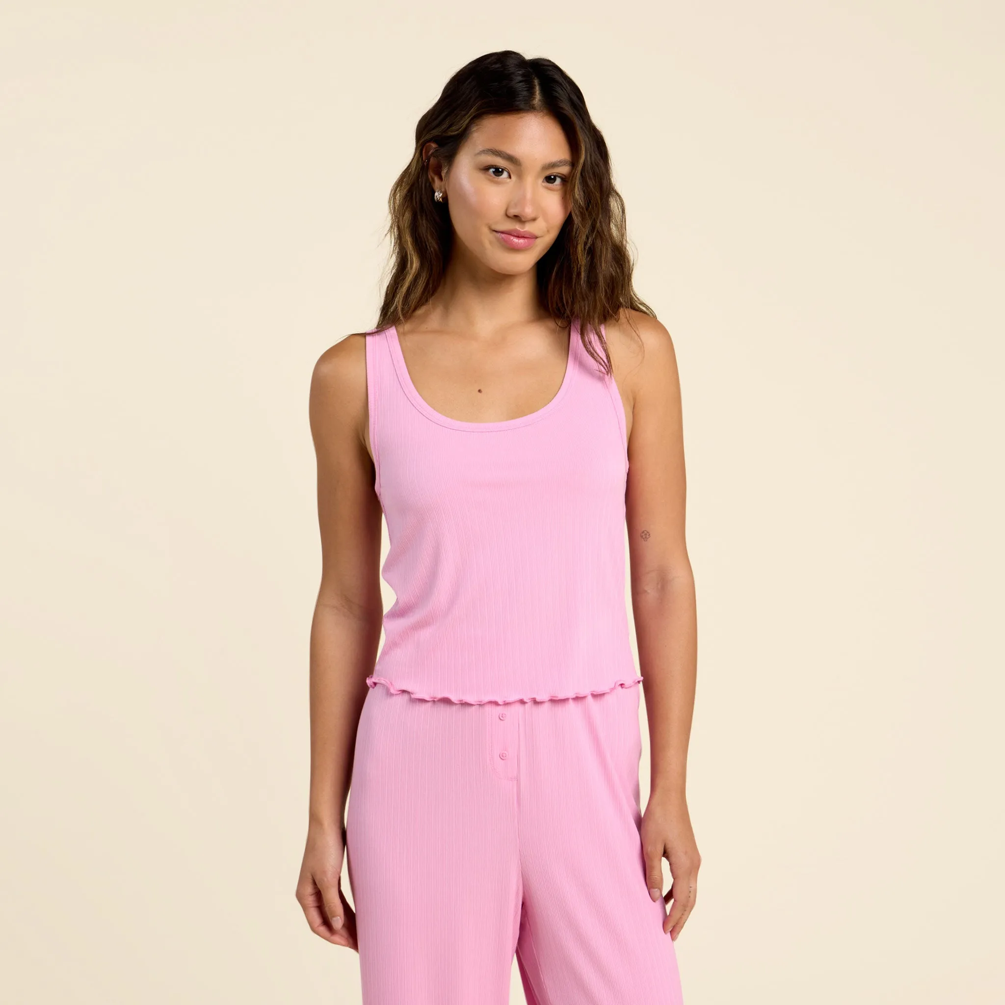 Mini Rib Tank | Bubblegum Pink sold by nuuds