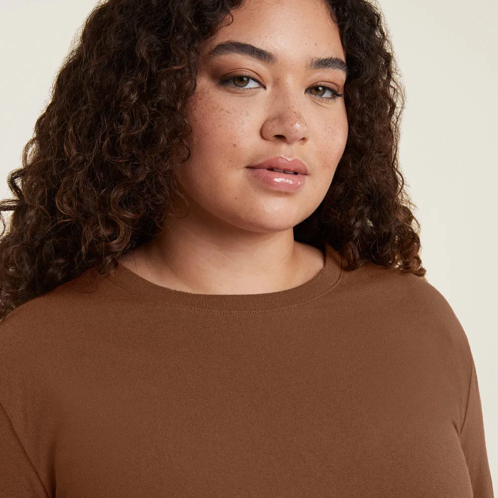 Vintage Cotton Long Sleeve Everyday T-Shirt | Chocolate sold by nuuds product image thumbnail 5