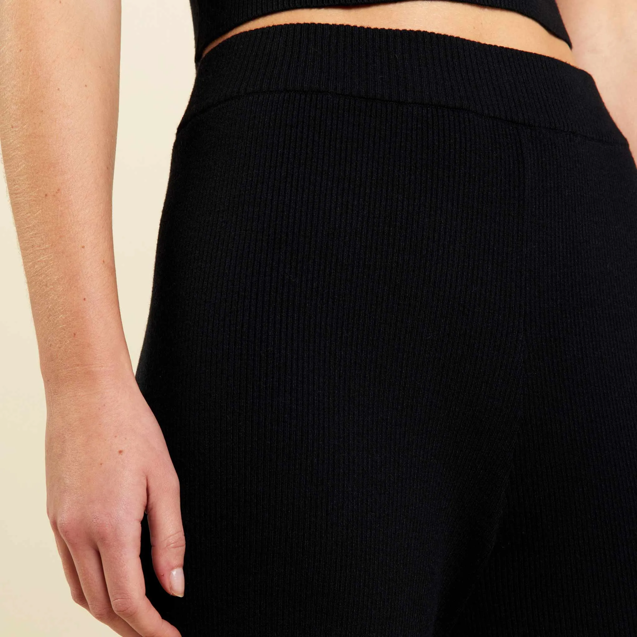 Ribbed Sweater Wide Leg Pant | Black sold by nuuds product image thumbnail 5