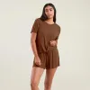 Ribbed Pajama Shorts Set | Chocolate sold by nuuds