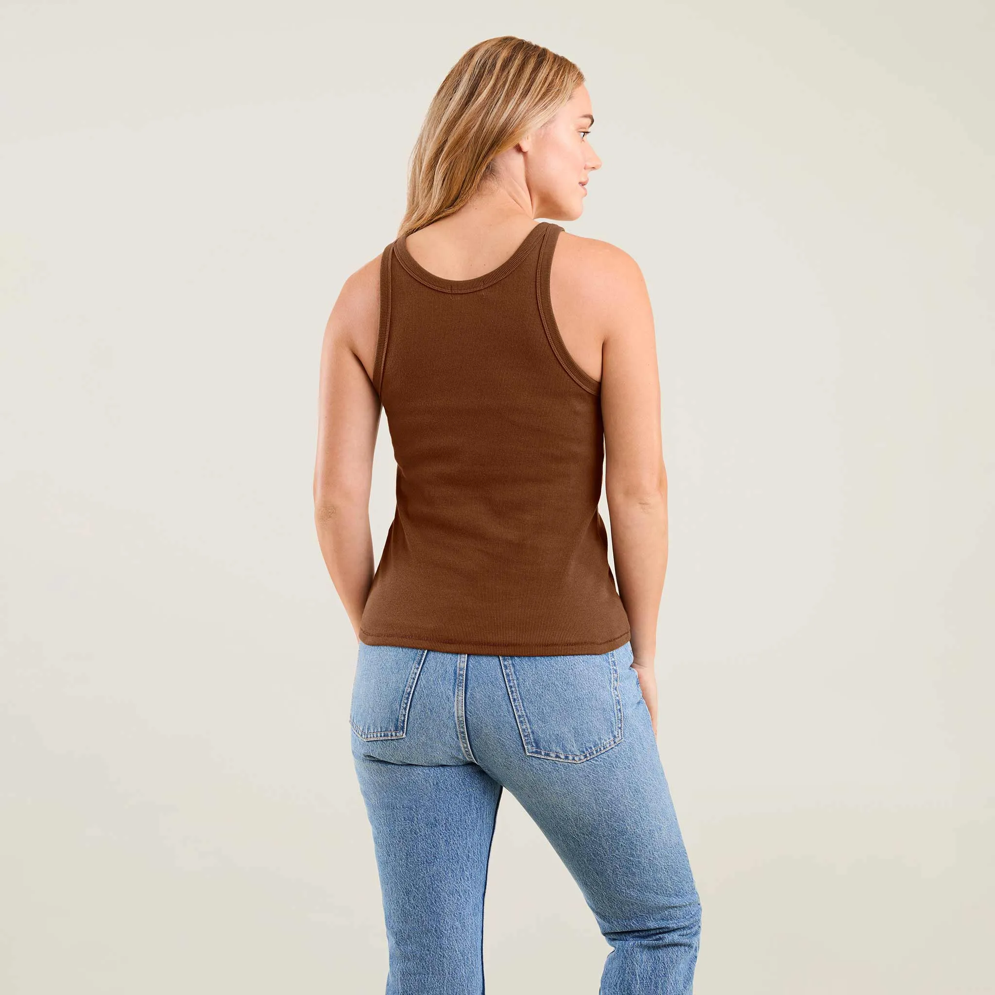 Essential Rib Tank Top | Chocolate sold by nuuds product image thumbnail 4
