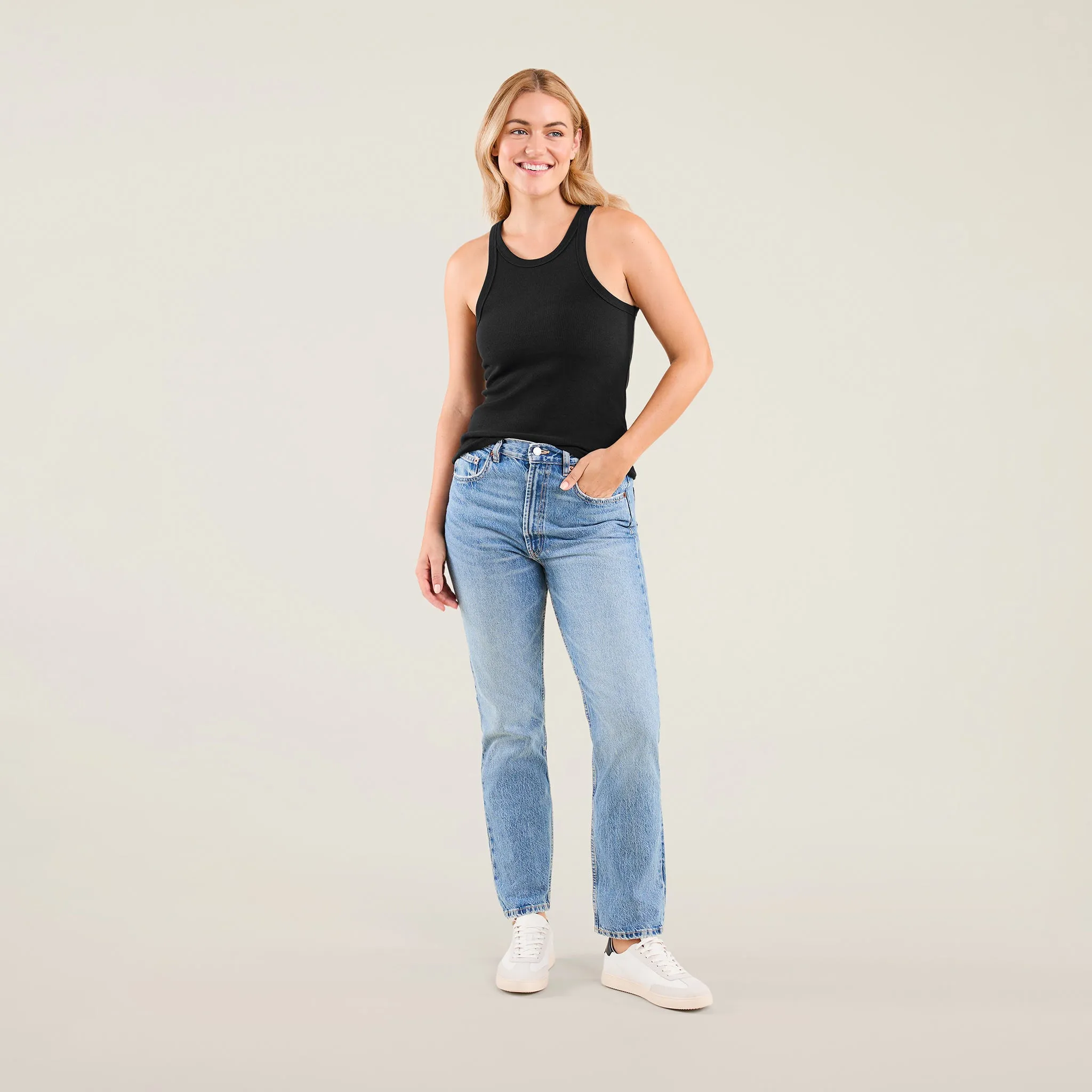 Essential Rib Tank Top | Black sold by nuuds product image thumbnail 2