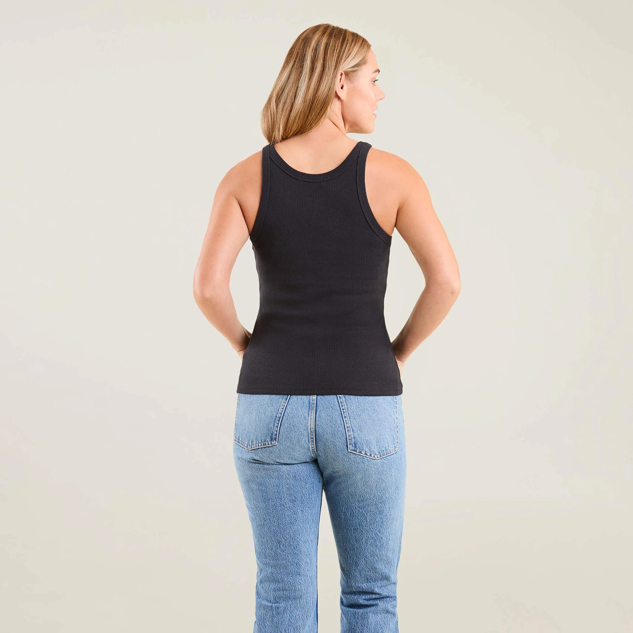 Essential Rib Tank Top | Black sold by nuuds product image thumbnail 4
