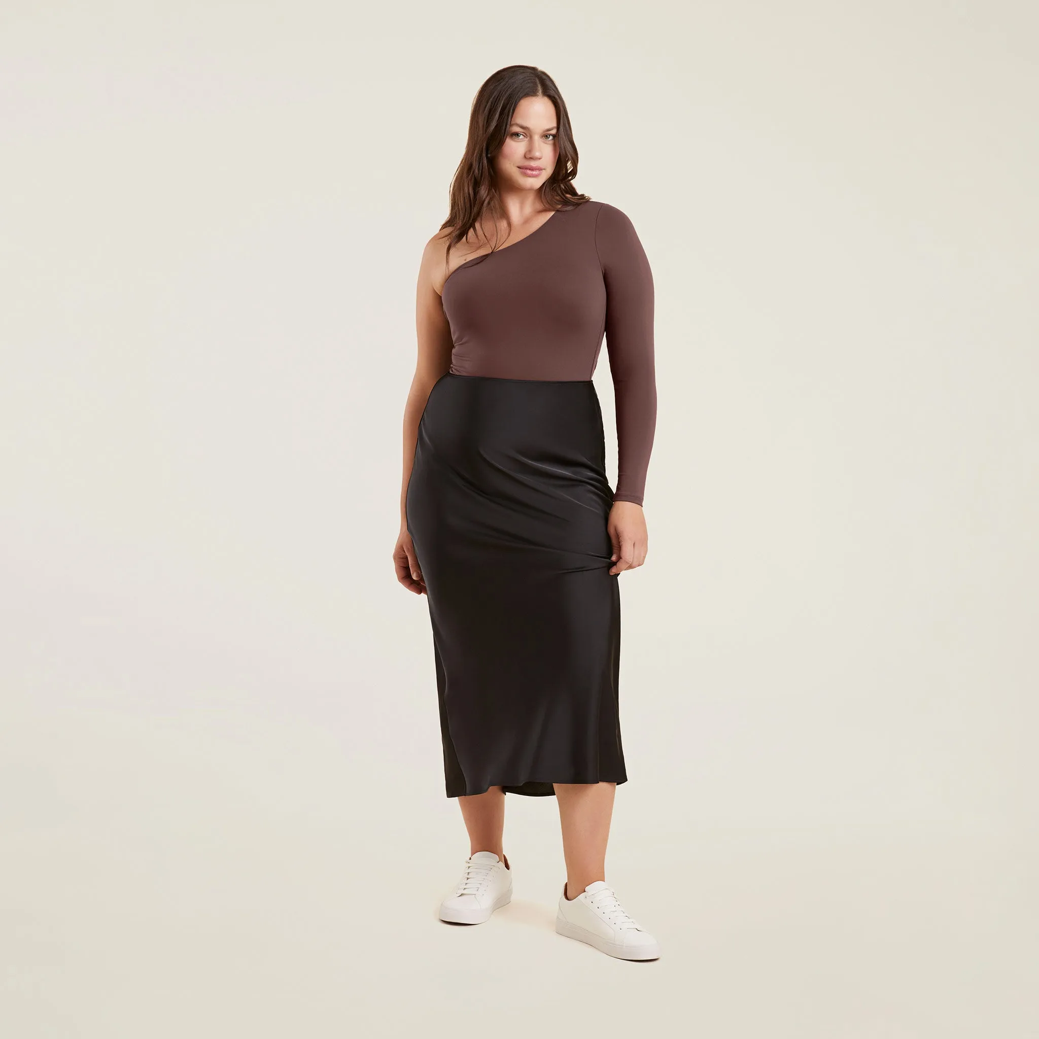 One Shoulder Bodysuit | Coffee sold by nuuds product image thumbnail 2