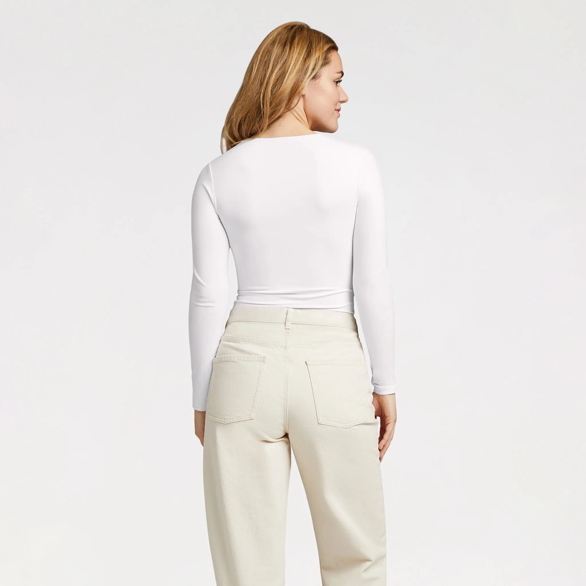 Seamless Long Sleeve Shirt | White sold by nuuds product image thumbnail 4
