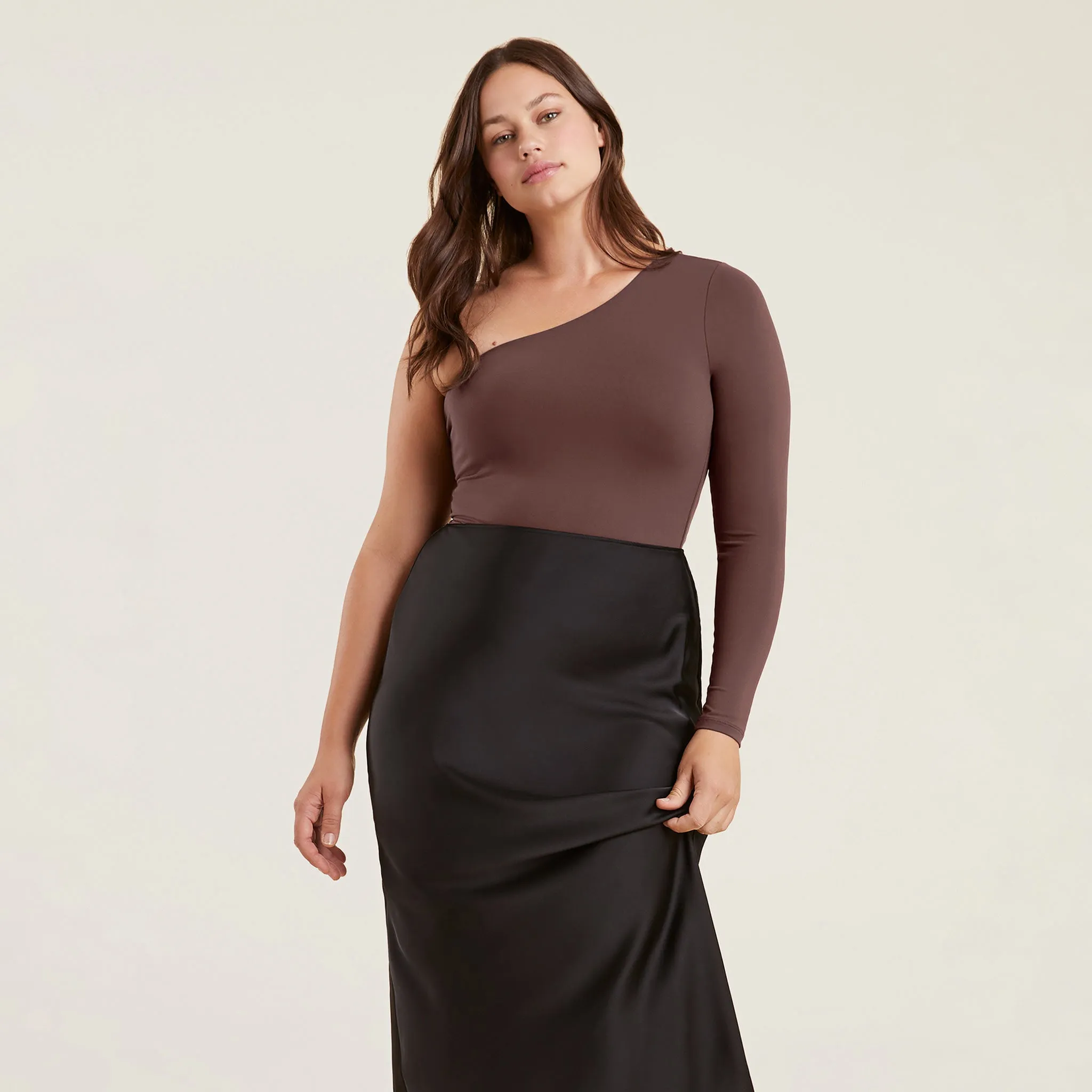 One Shoulder Bodysuit | Coffee sold by nuuds