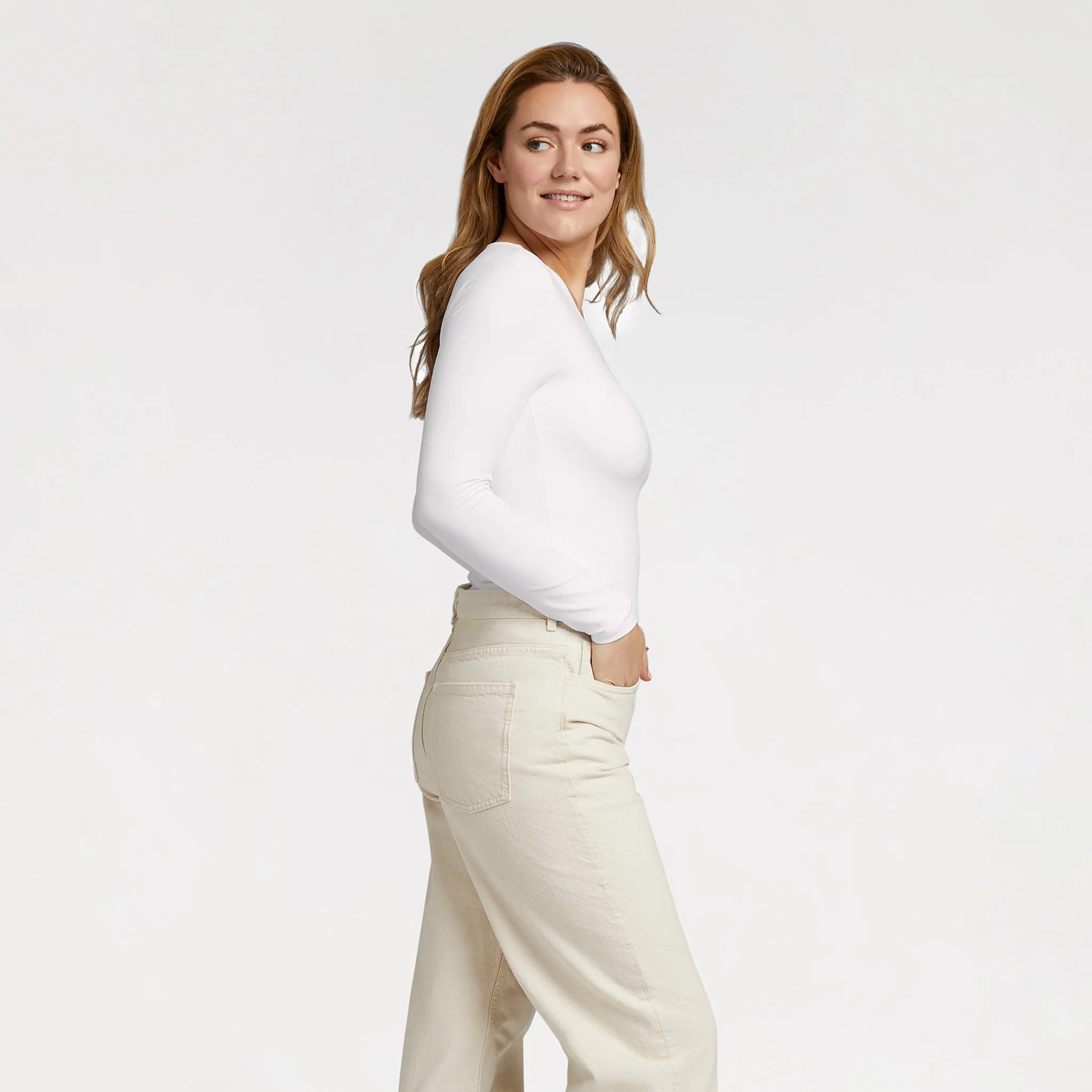 Seamless Long Sleeve Shirt | White sold by nuuds product image thumbnail 3