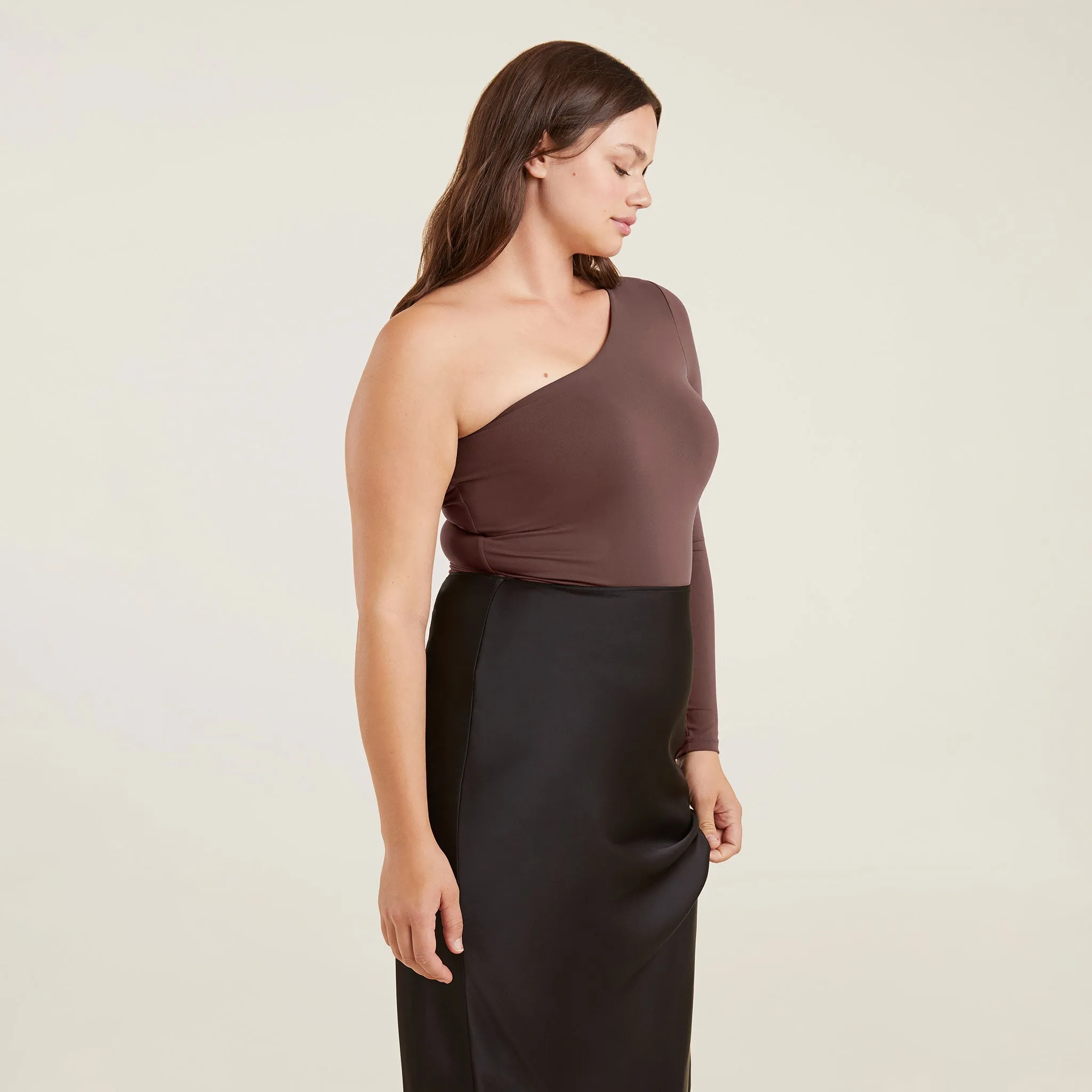 One Shoulder Bodysuit | Coffee sold by nuuds product image thumbnail 3