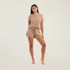 Ribbed Pajama Shorts Set | Cinnamon sold by nuuds