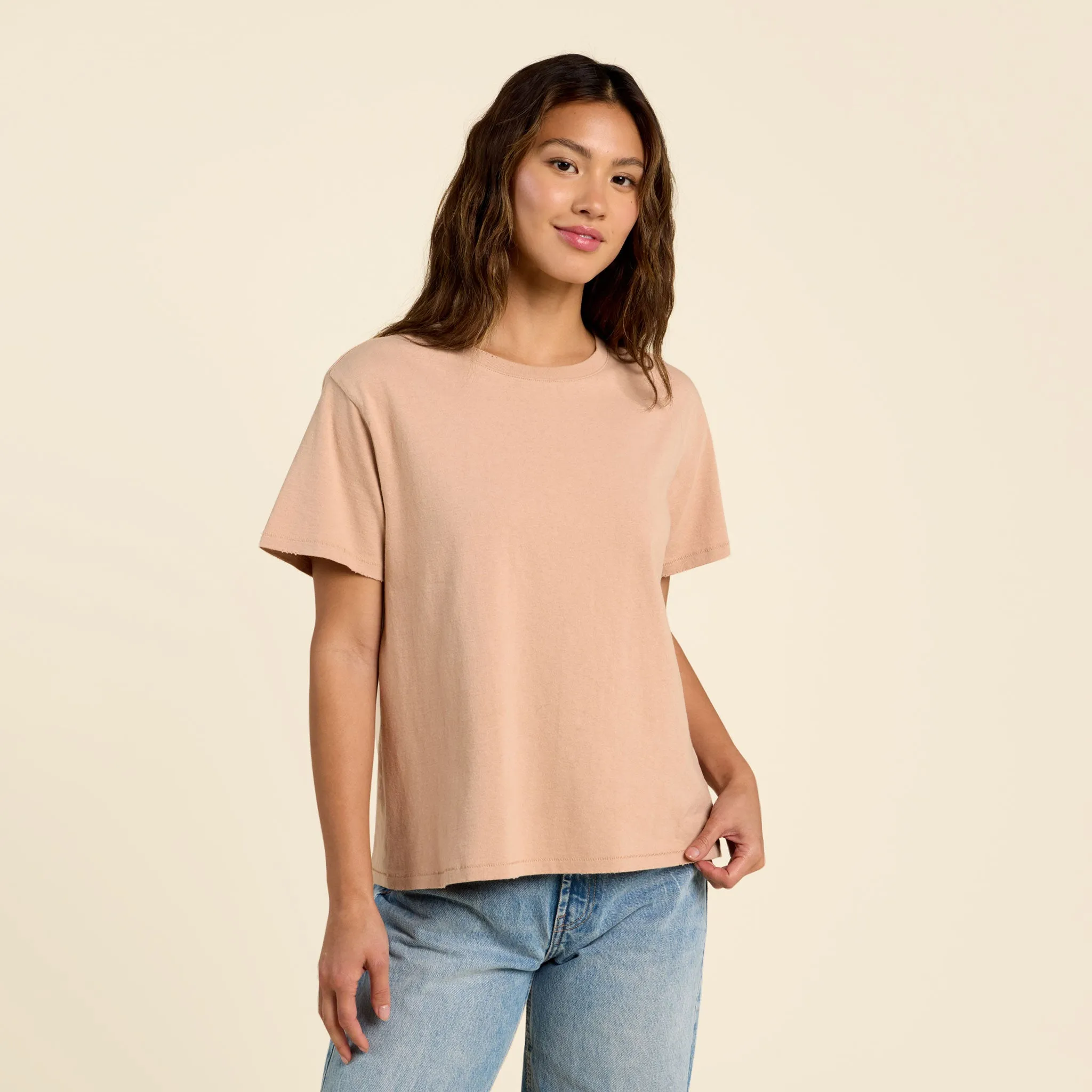 Vintage Cotton Everyday T-Shirt | Sand sold by nuuds