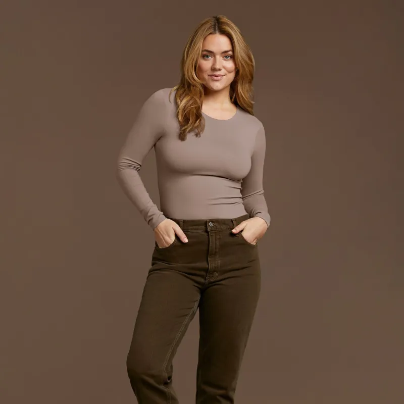 Seamless Long Sleeve Shirt | Mocha sold by nuuds